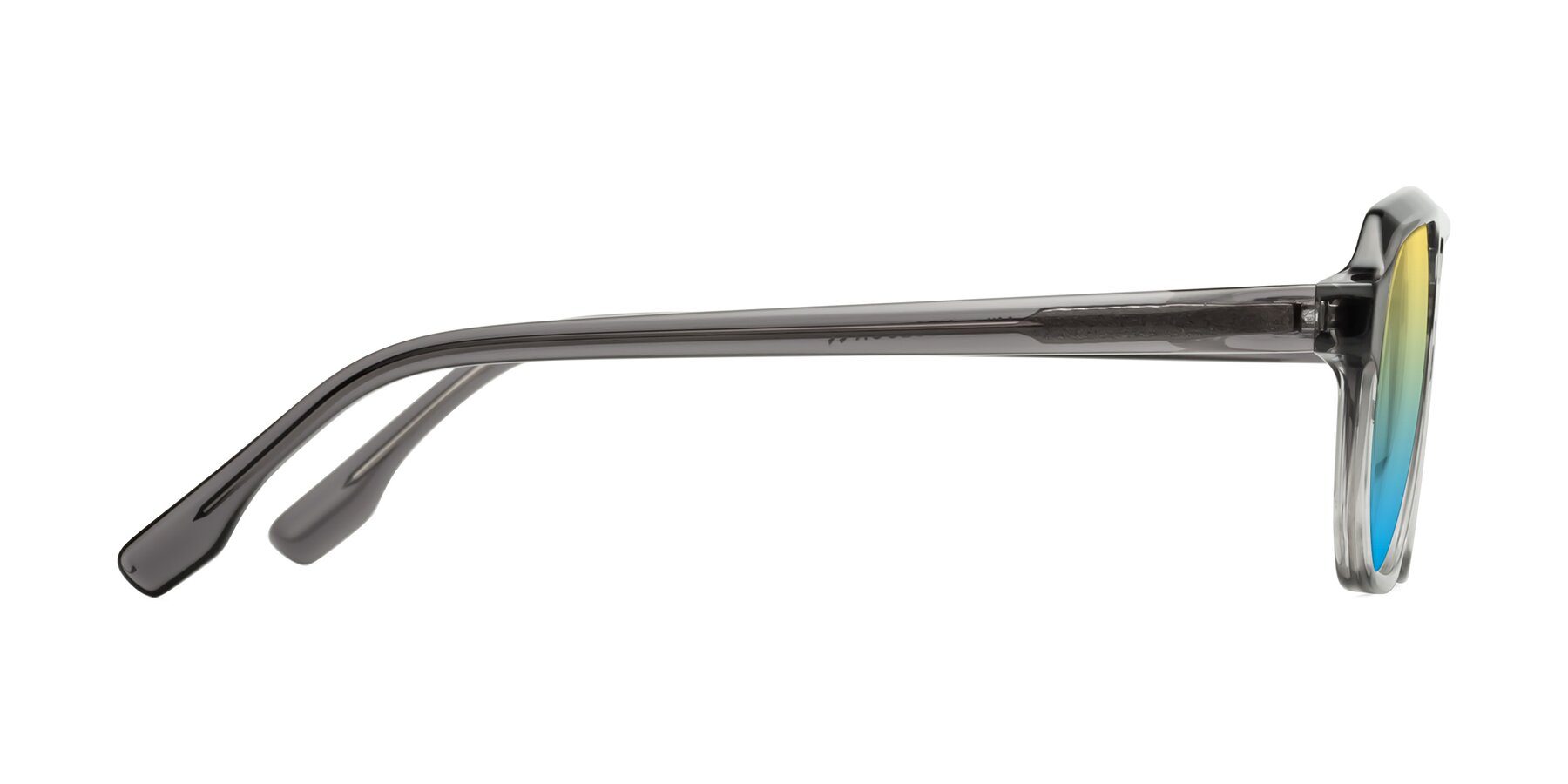 Side of DeMiko in Gradient Gray with Yellow / Blue Gradient Lenses