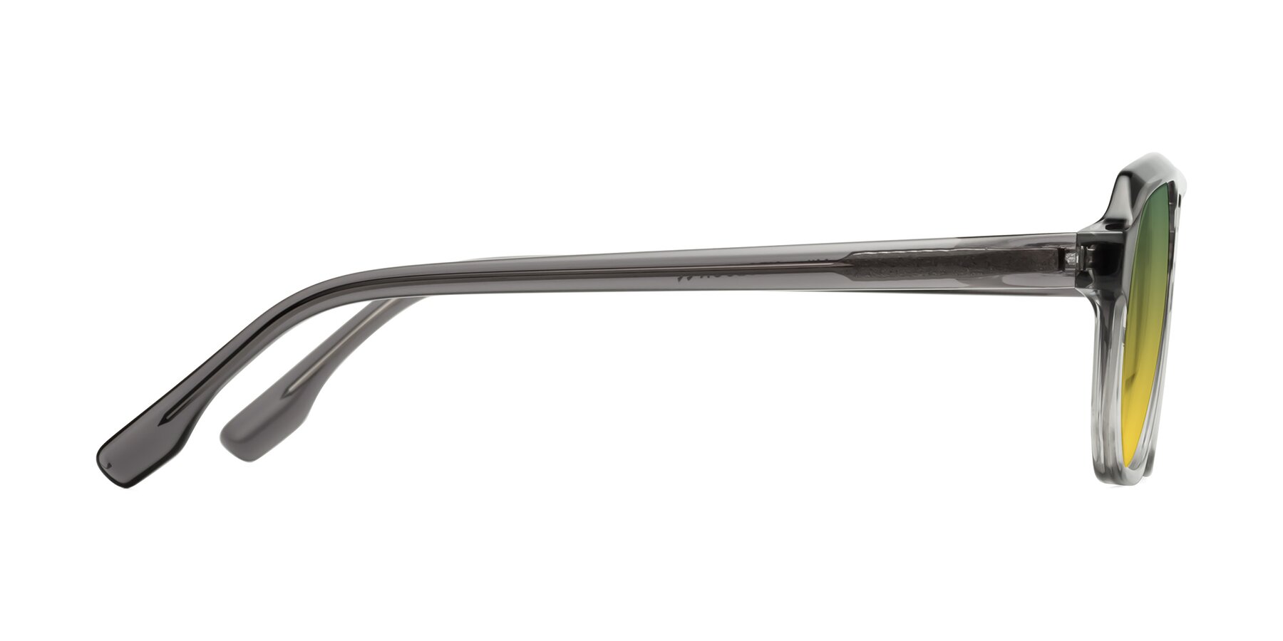 Side of DeMiko in Gradient Gray with Green / Yellow Gradient Lenses