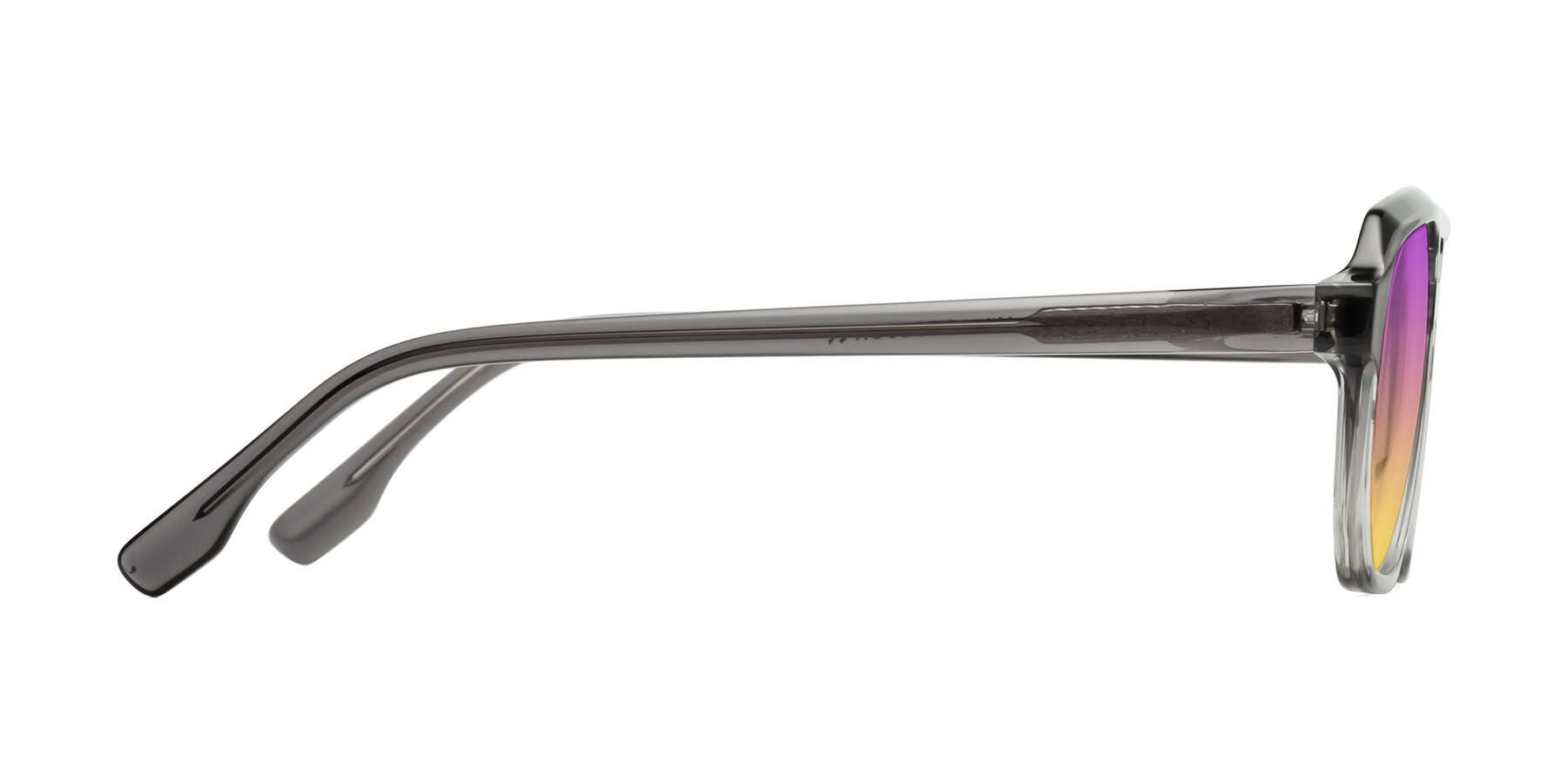 Side of DeMiko in Gradient Gray with Purple / Yellow Gradient Lenses