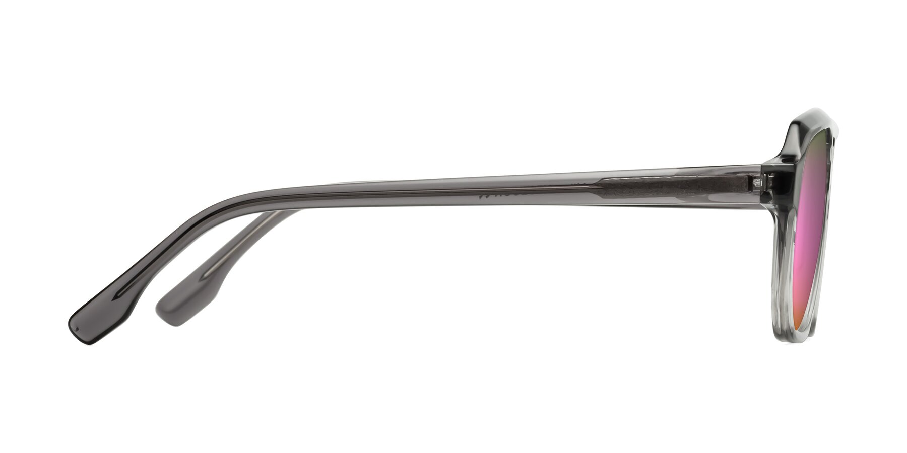 Side of DeMiko in Gradient Gray with Pink Mirrored Lenses