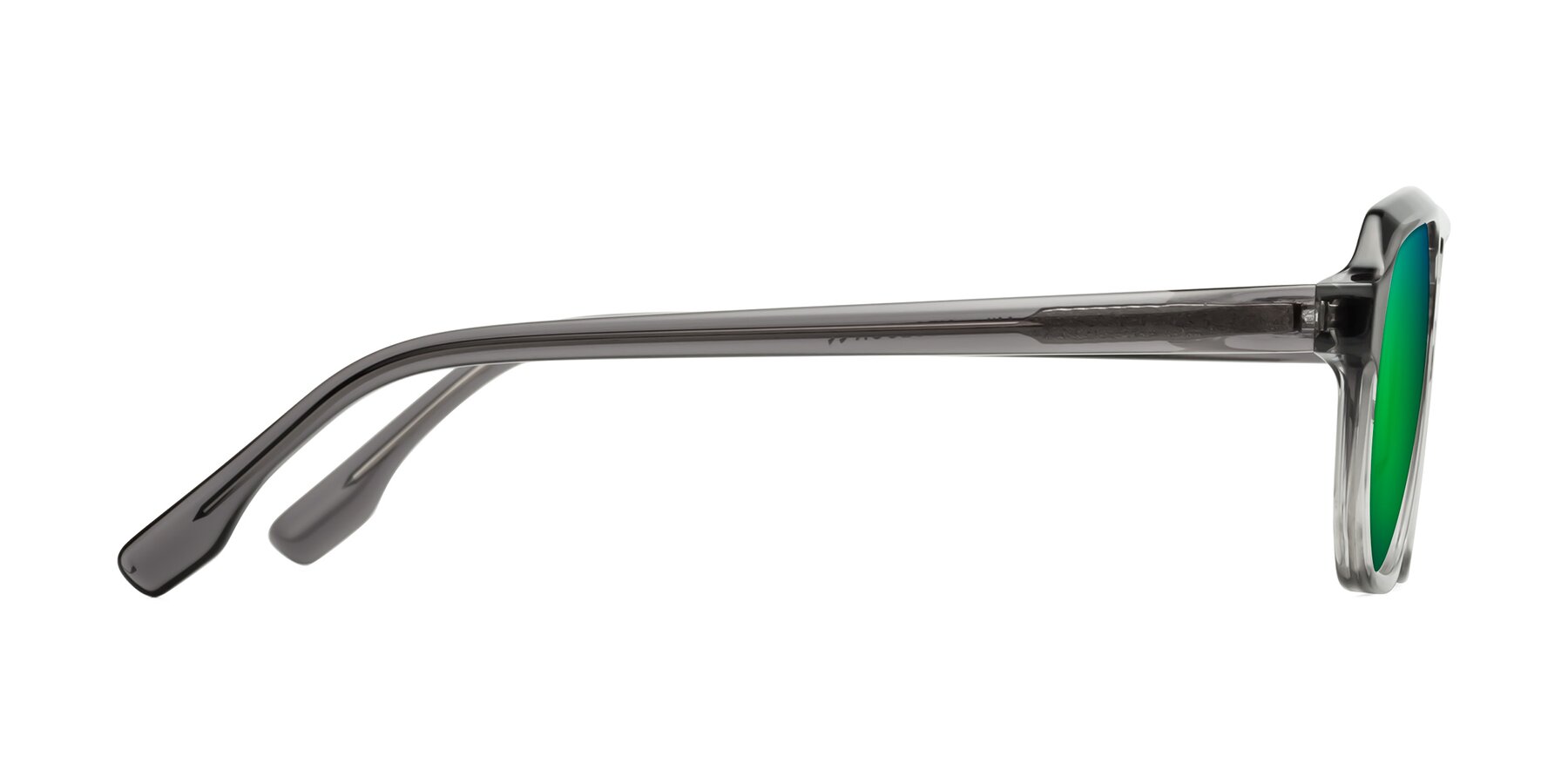 Side of DeMiko in Gradient Gray with Green Mirrored Lenses
