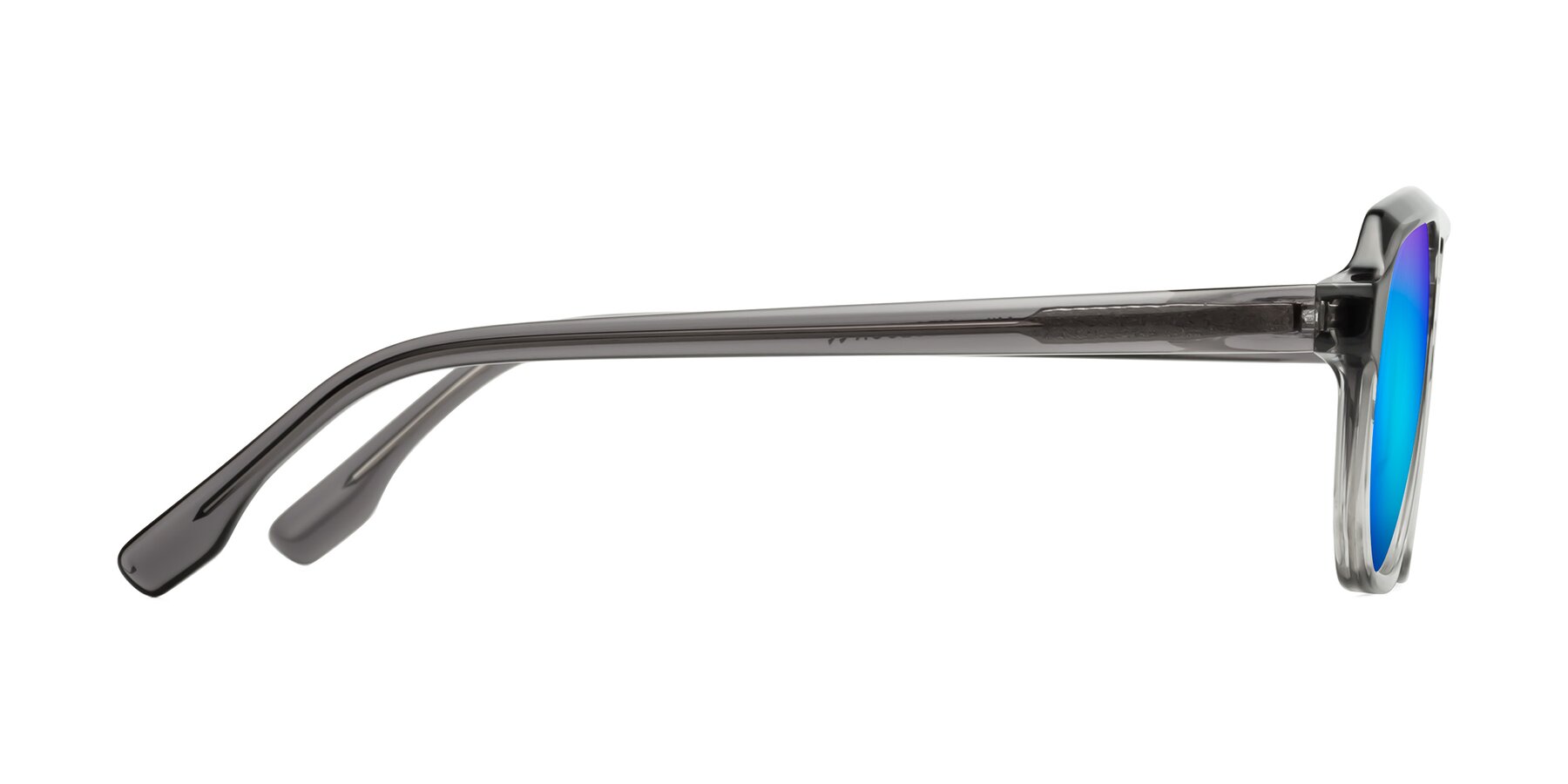 Side of DeMiko in Gradient Gray with Blue Mirrored Lenses