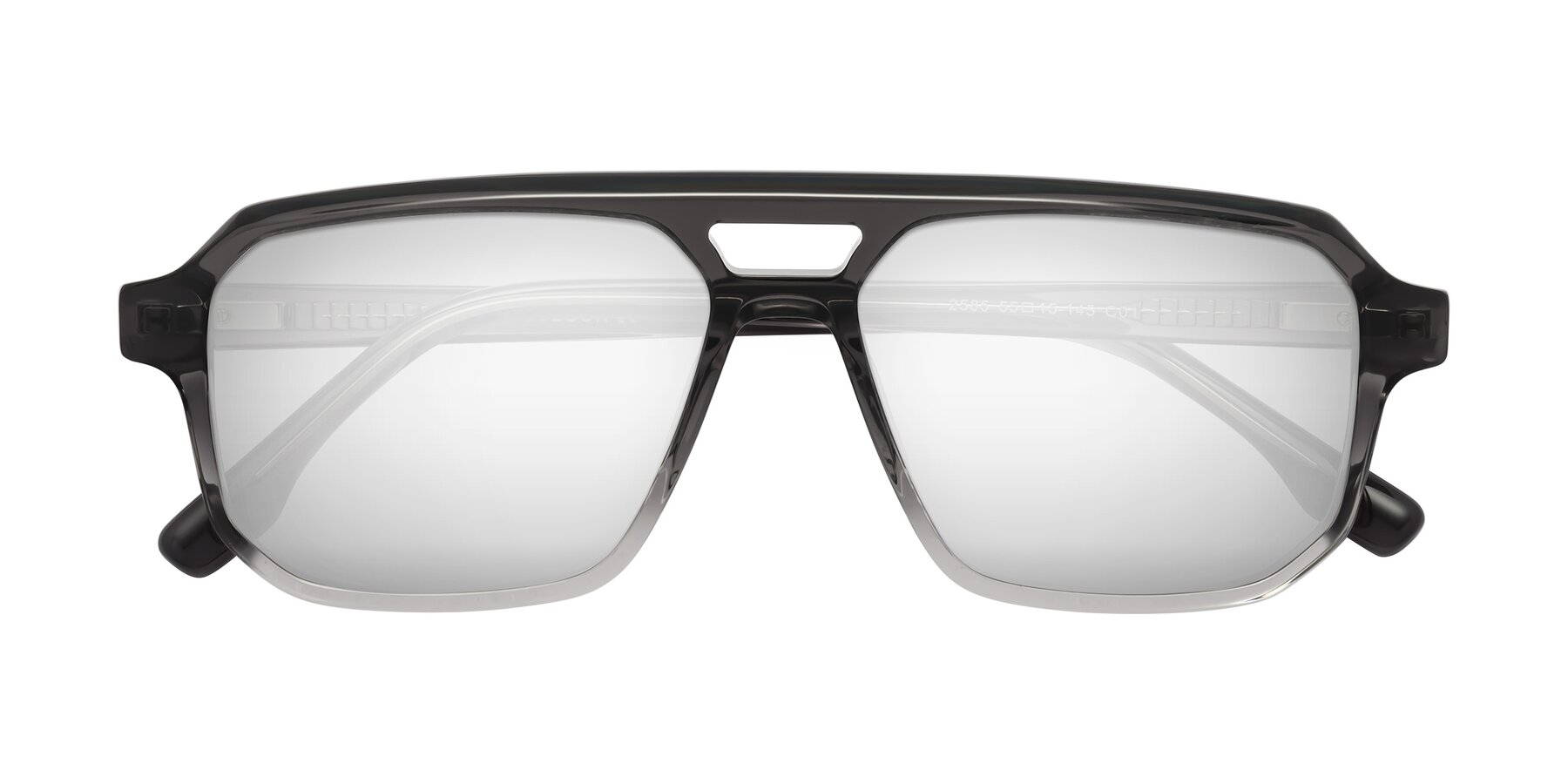 Folded Front of DeMiko in Gradient Gray with Silver Mirrored Lenses