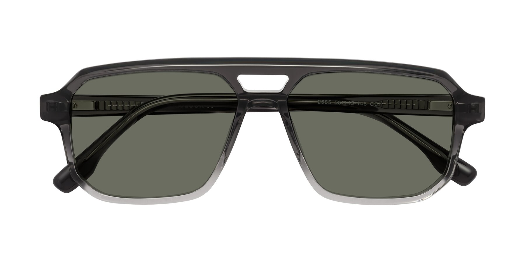 Folded Front of DeMiko in Gradient Gray with Gray Polarized Lenses