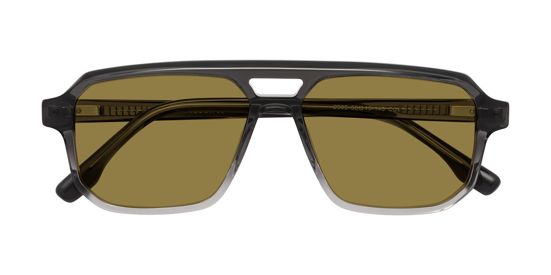 Folded Front of DeMiko in Gradient Gray with Brown Polarized Lenses