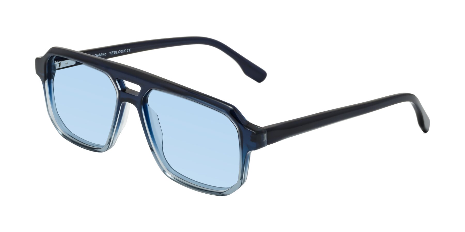 Angle of DeMiko in Gradient Blue with Light Blue Tinted Lenses