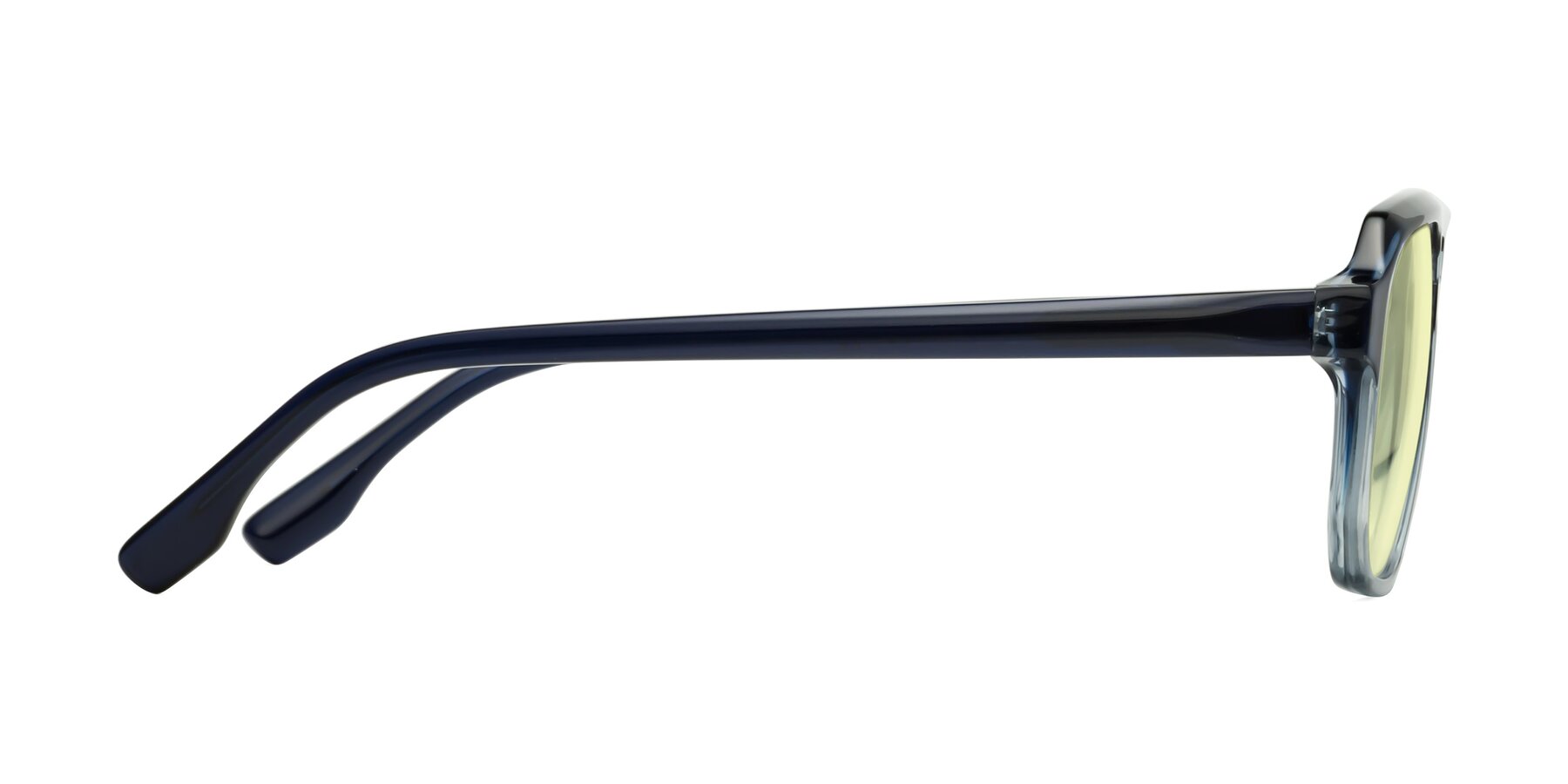 Side of DeMiko in Gradient Blue with Light Yellow Tinted Lenses