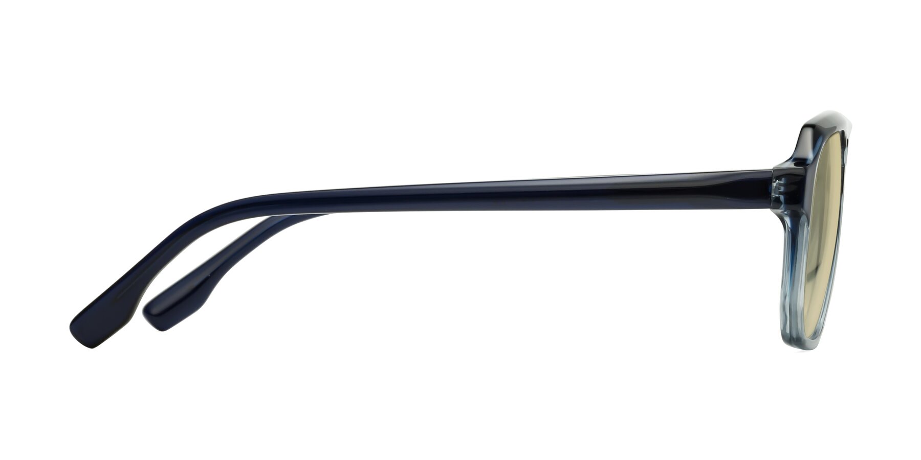 Side of DeMiko in Gradient Blue with Light Champagne Tinted Lenses
