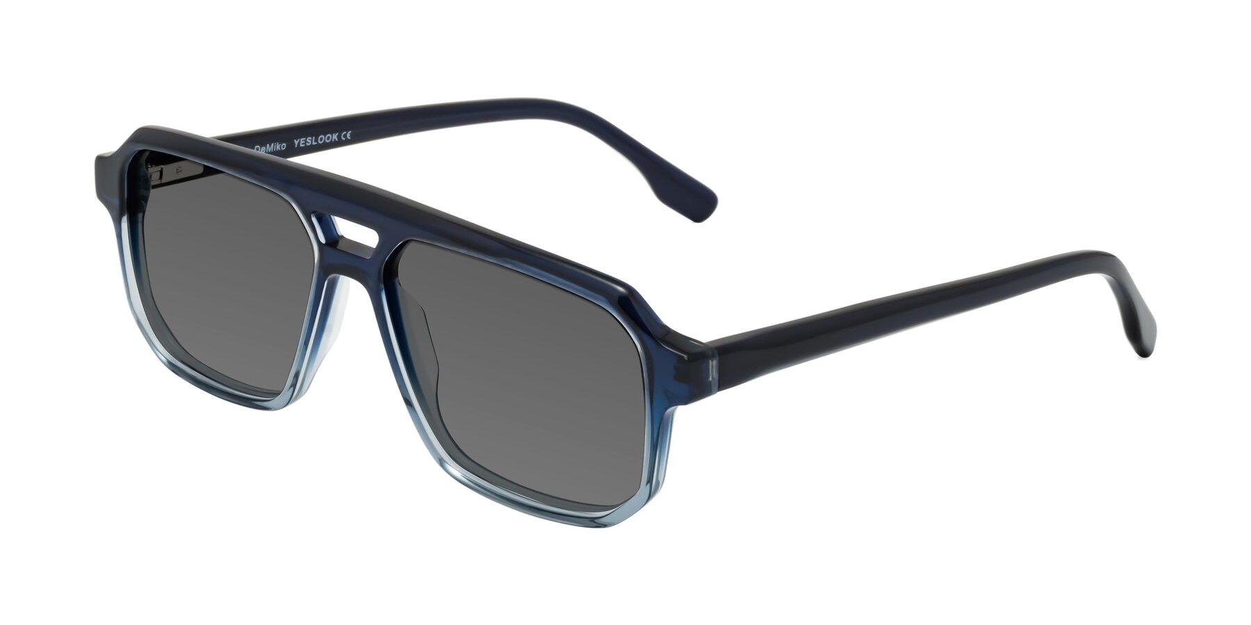 Angle of DeMiko in Gradient Blue with Medium Gray Tinted Lenses