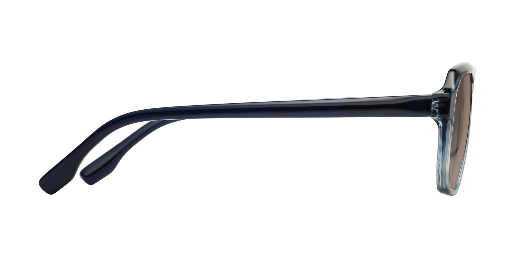 Side of DeMiko in Gradient Blue with Medium Brown Tinted Lenses