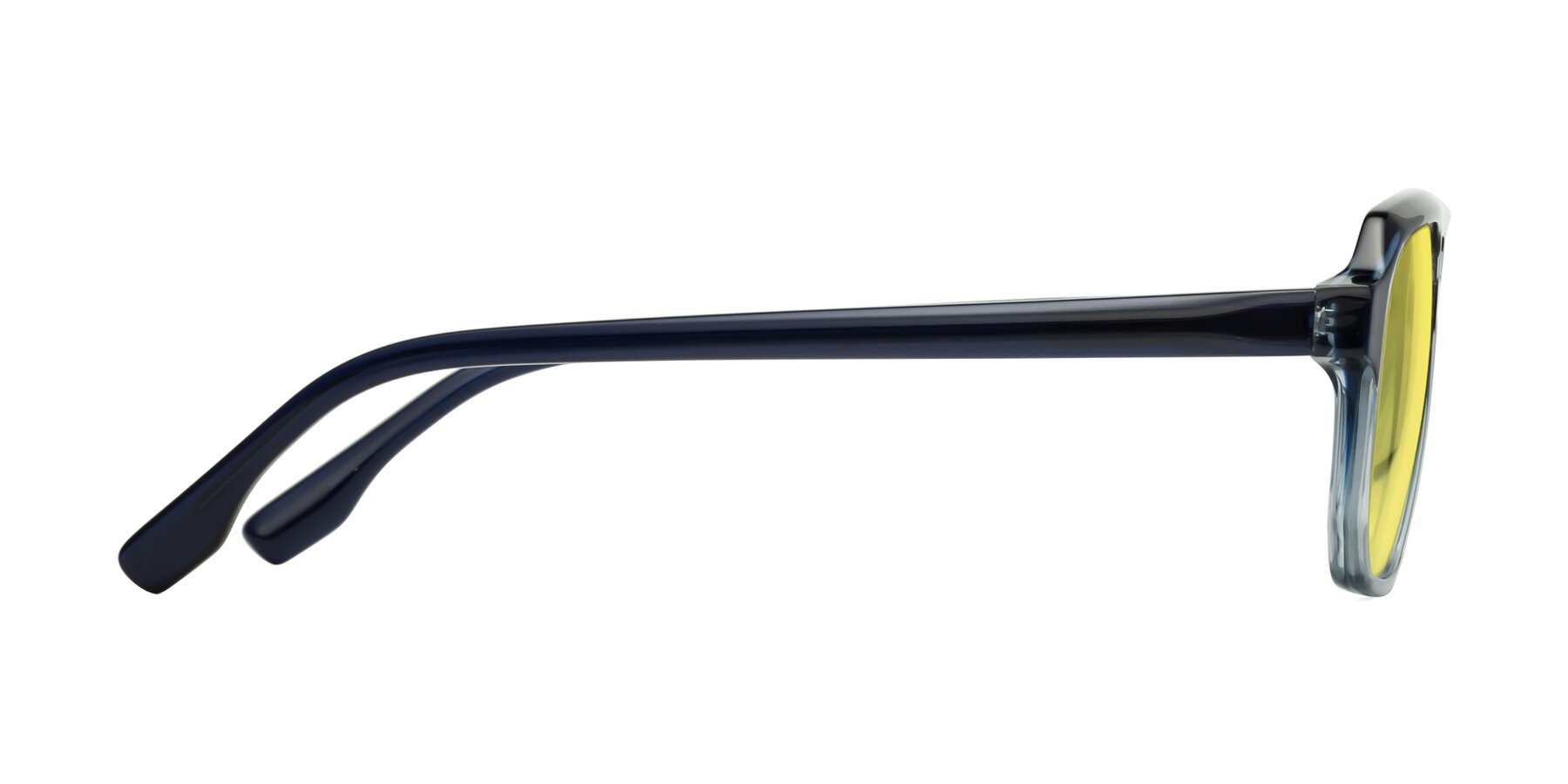 Side of DeMiko in Gradient Blue with Medium Yellow Tinted Lenses