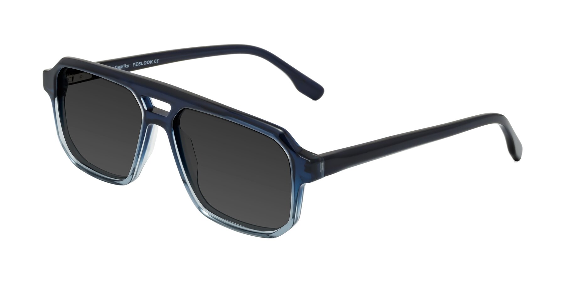 Angle of DeMiko in Gradient Blue with Gray Tinted Lenses