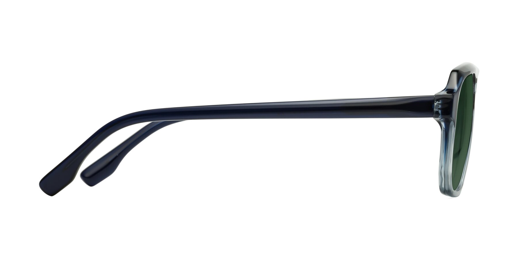 Side of DeMiko in Gradient Blue with Green Tinted Lenses