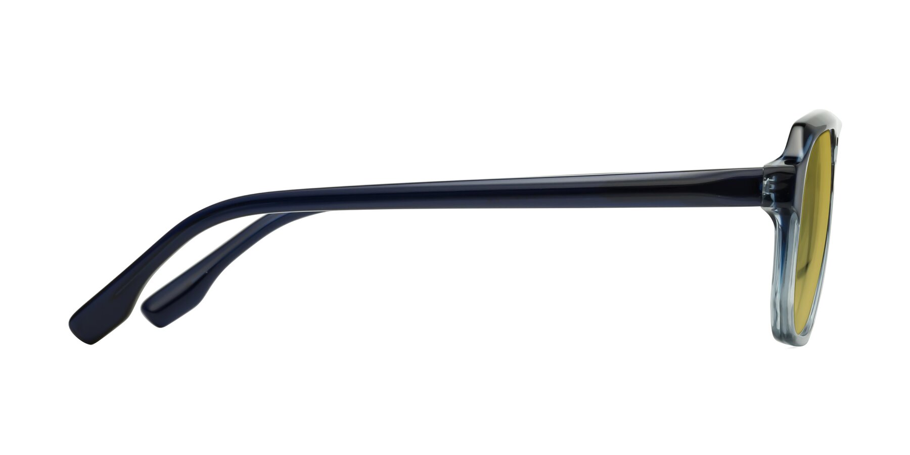 Side of DeMiko in Gradient Blue with Champagne Tinted Lenses