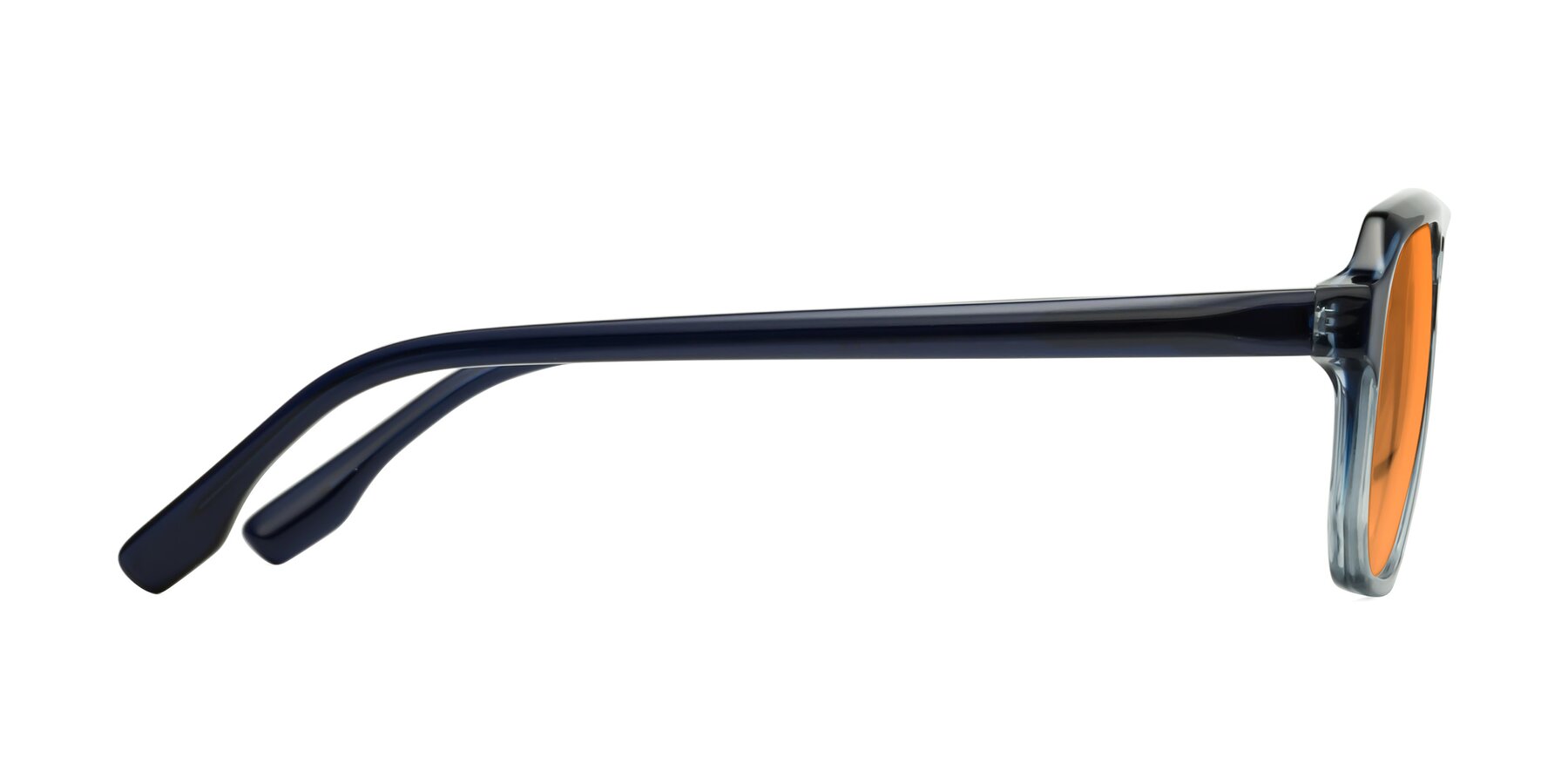 Side of DeMiko in Gradient Blue with Orange Tinted Lenses