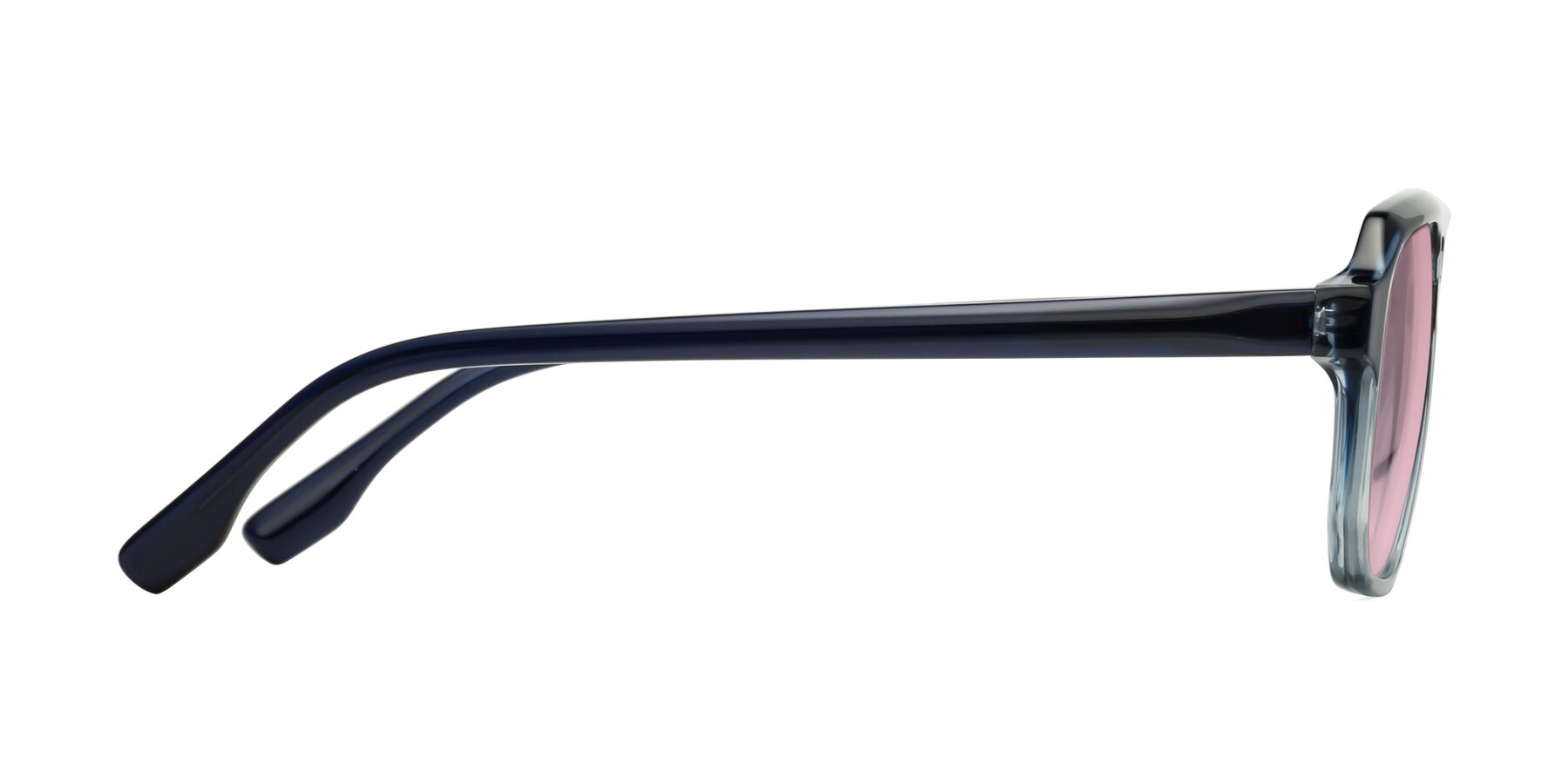 Side of DeMiko in Gradient Blue with Light Wine Tinted Lenses