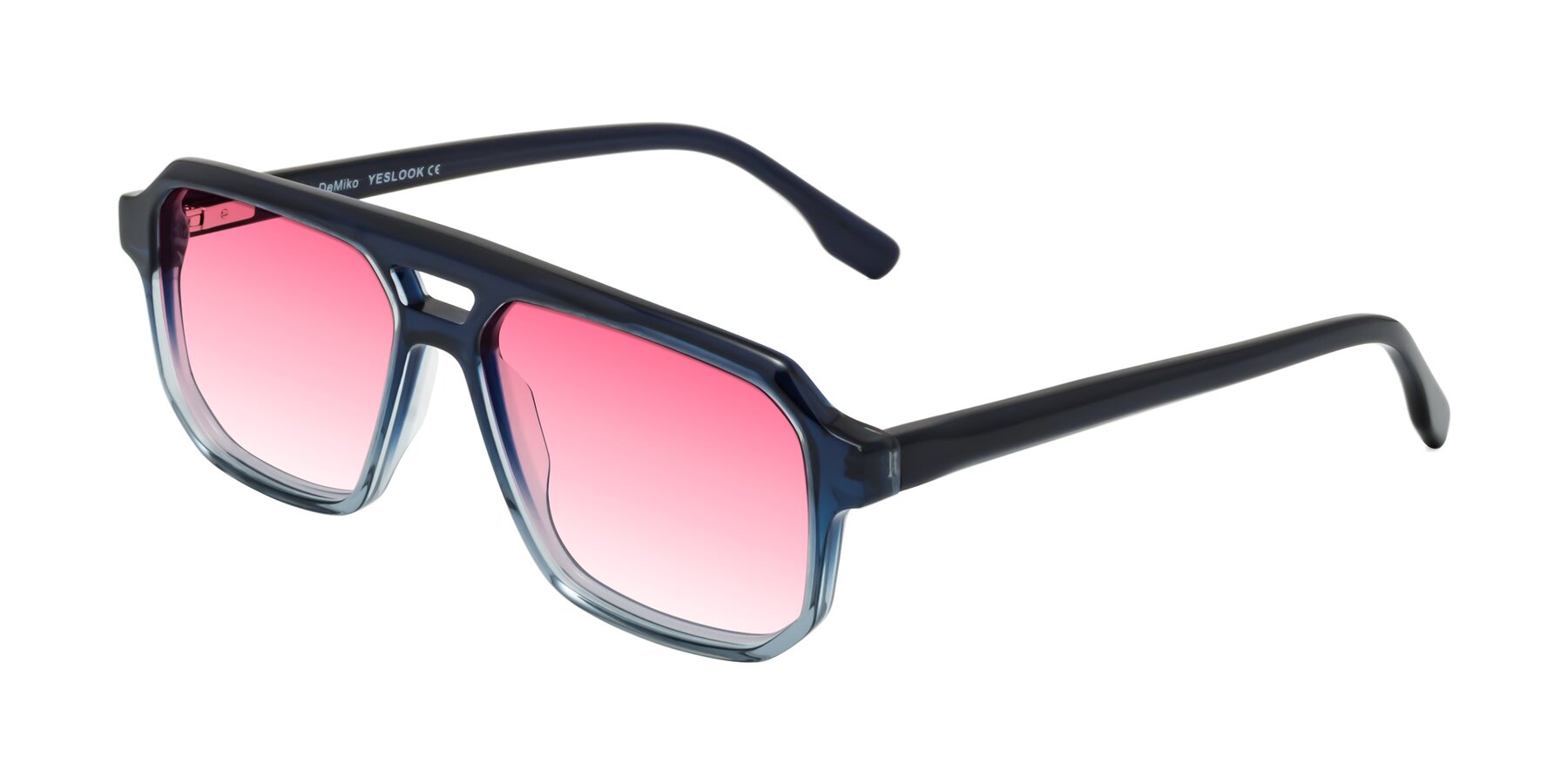 Angle of DeMiko in Gradient Blue with Pink Gradient Lenses