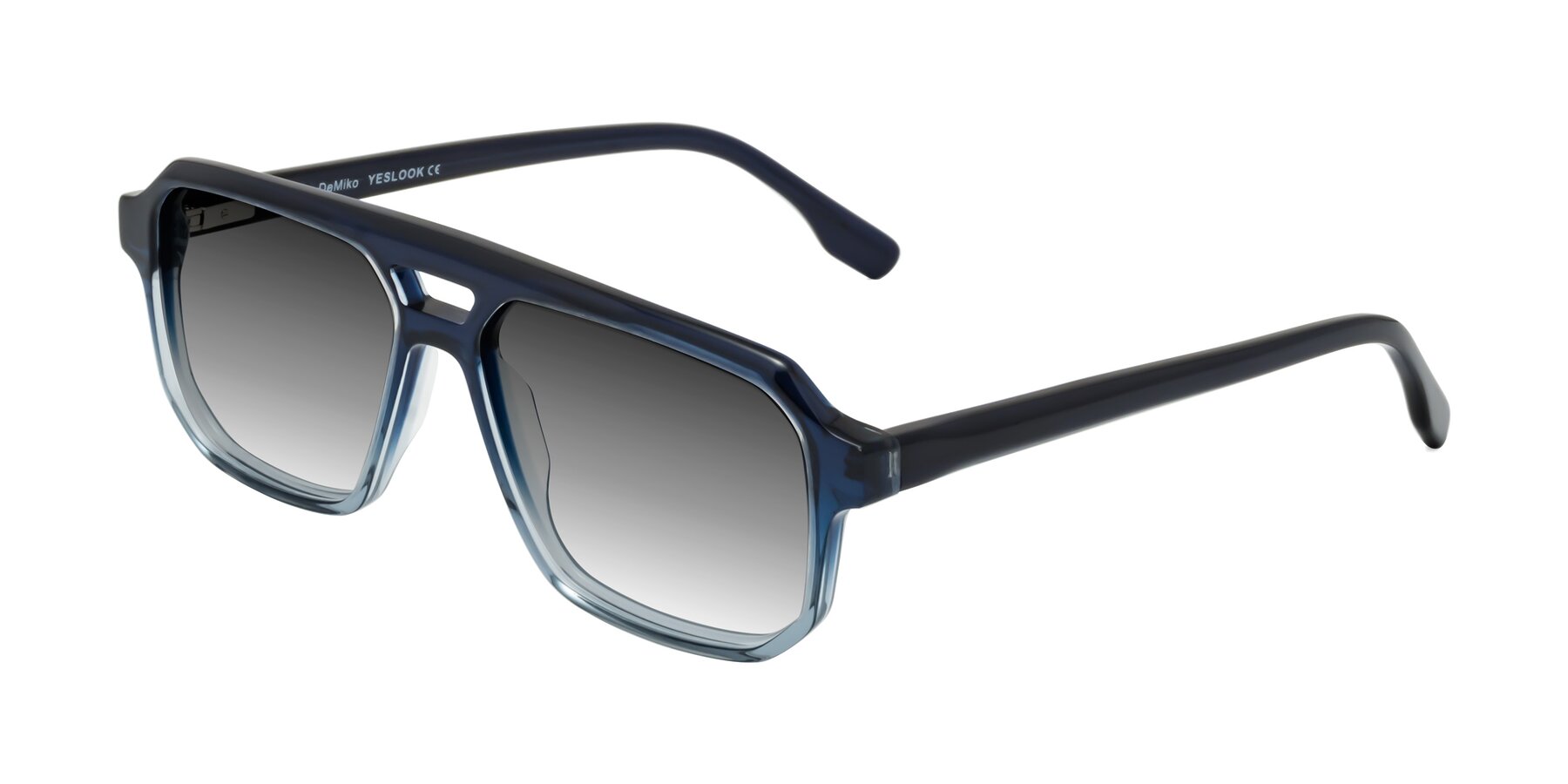 Angle of DeMiko in Gradient Blue with Gray Gradient Lenses