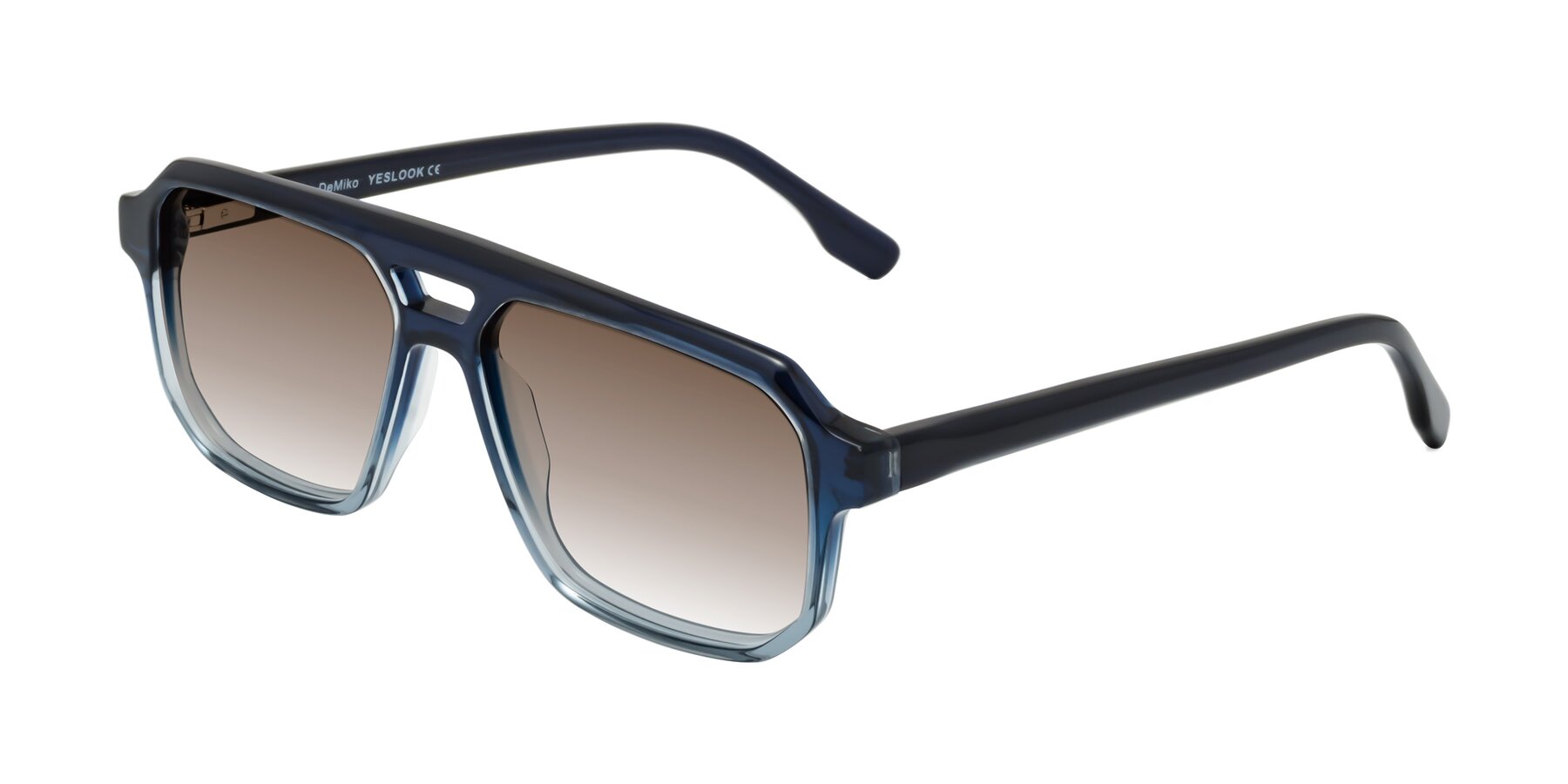 Angle of DeMiko in Gradient Blue with Brown Gradient Lenses