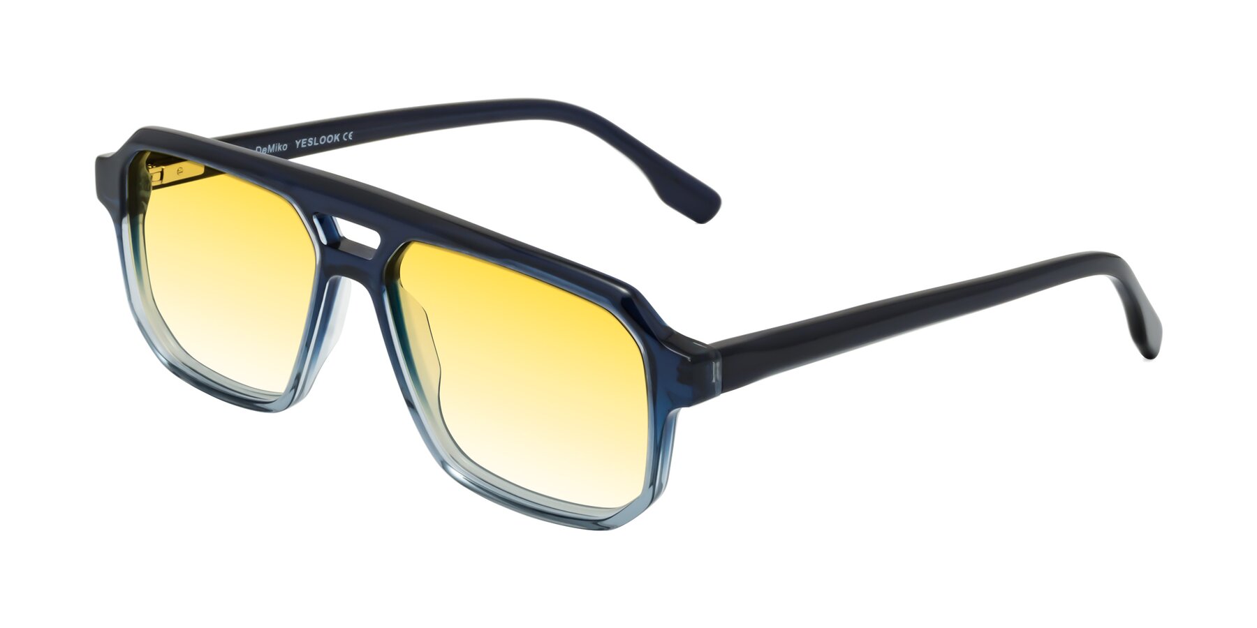 Angle of DeMiko in Gradient Blue with Yellow Gradient Lenses