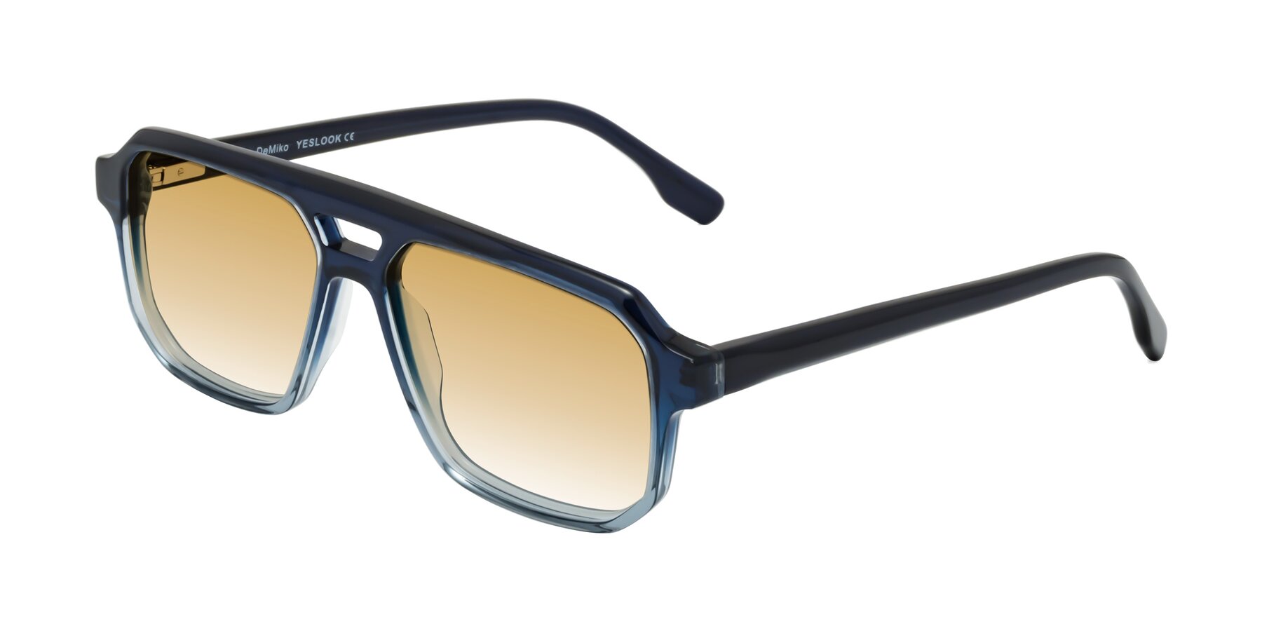 Angle of DeMiko in Gradient Blue with Champagne Gradient Lenses