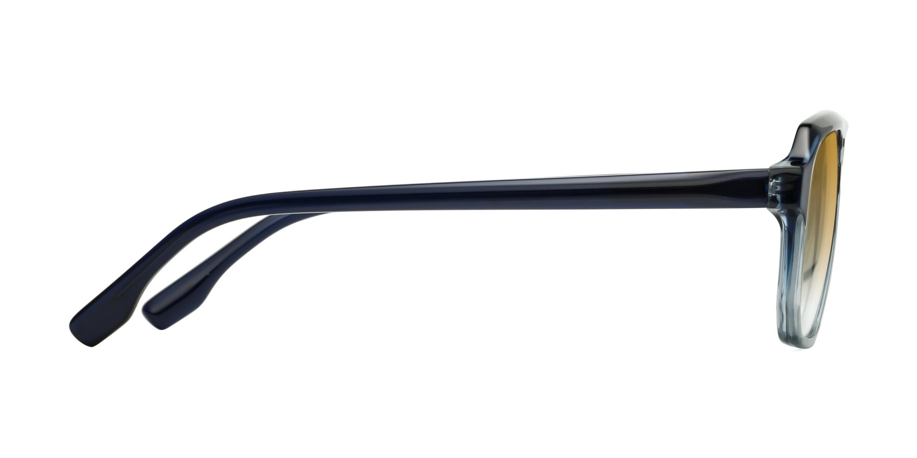 Side of DeMiko in Gradient Blue with Champagne Gradient Lenses
