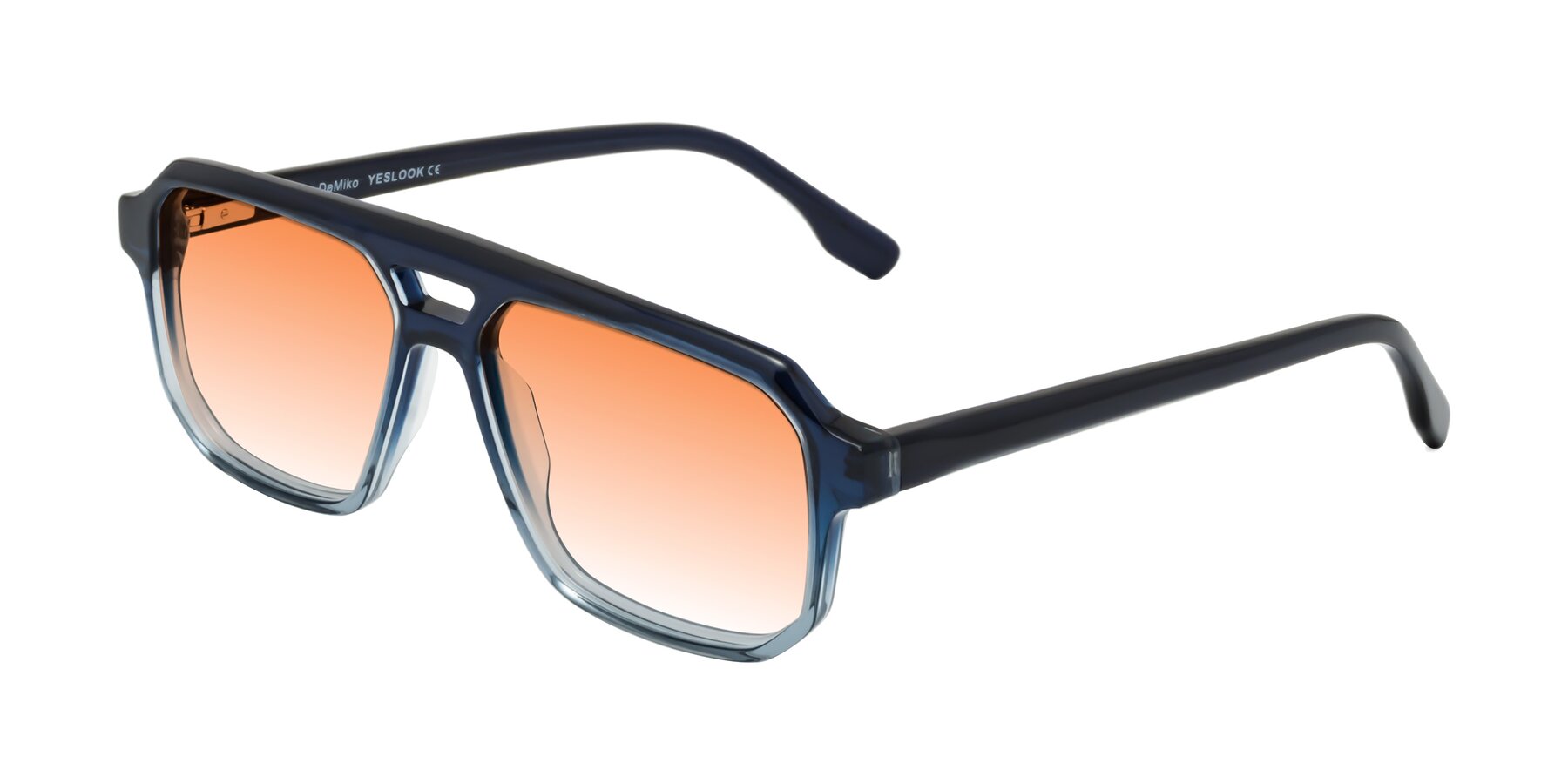 Angle of DeMiko in Gradient Blue with Orange Gradient Lenses