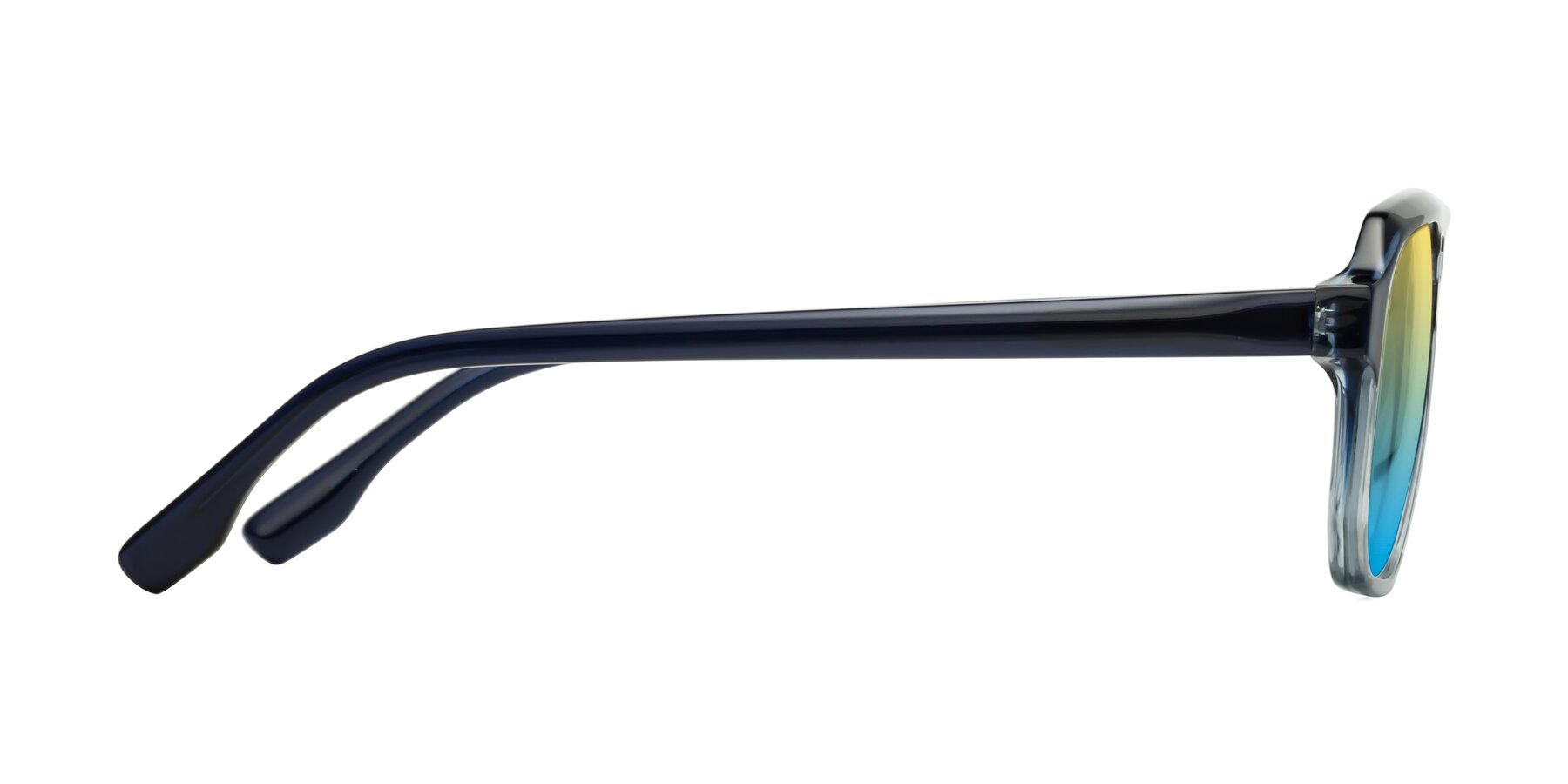 Side of DeMiko in Gradient Blue with Yellow / Blue Gradient Lenses