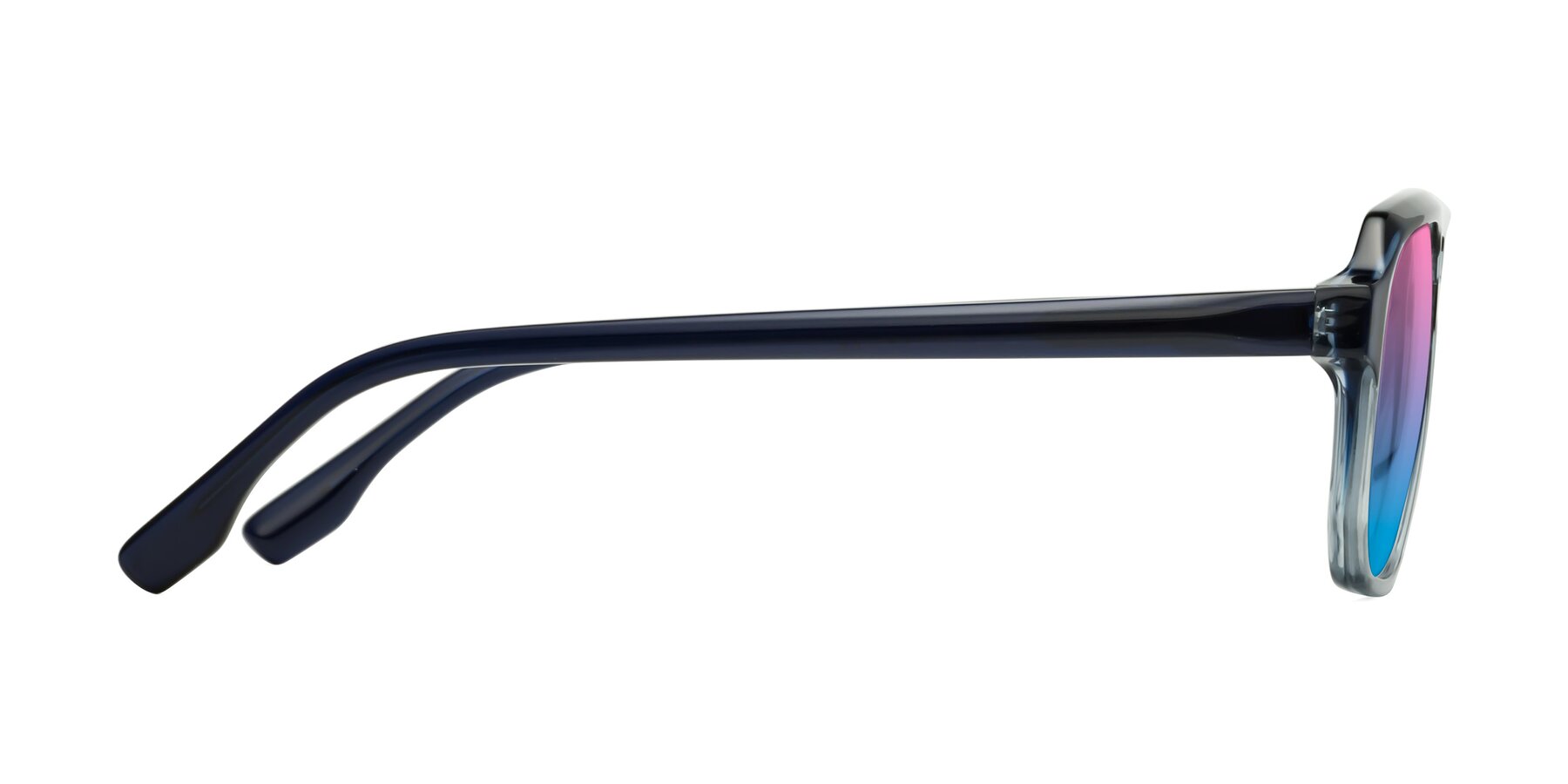 Side of DeMiko in Gradient Blue with Pink / Blue Gradient Lenses