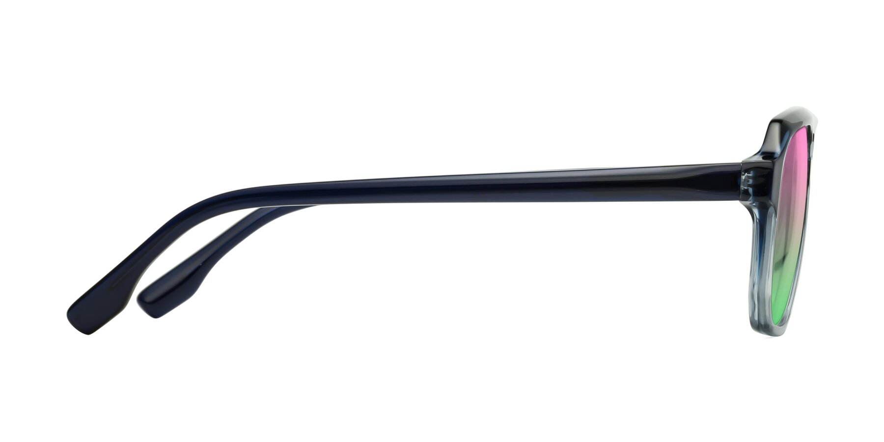 Side of DeMiko in Gradient Blue with Pink / Green Gradient Lenses