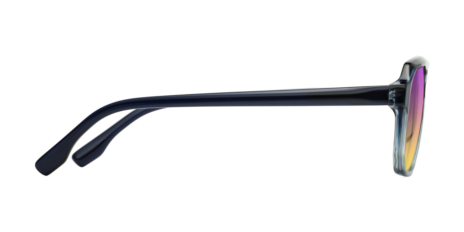 Side of DeMiko in Gradient Blue with Purple / Yellow Gradient Lenses