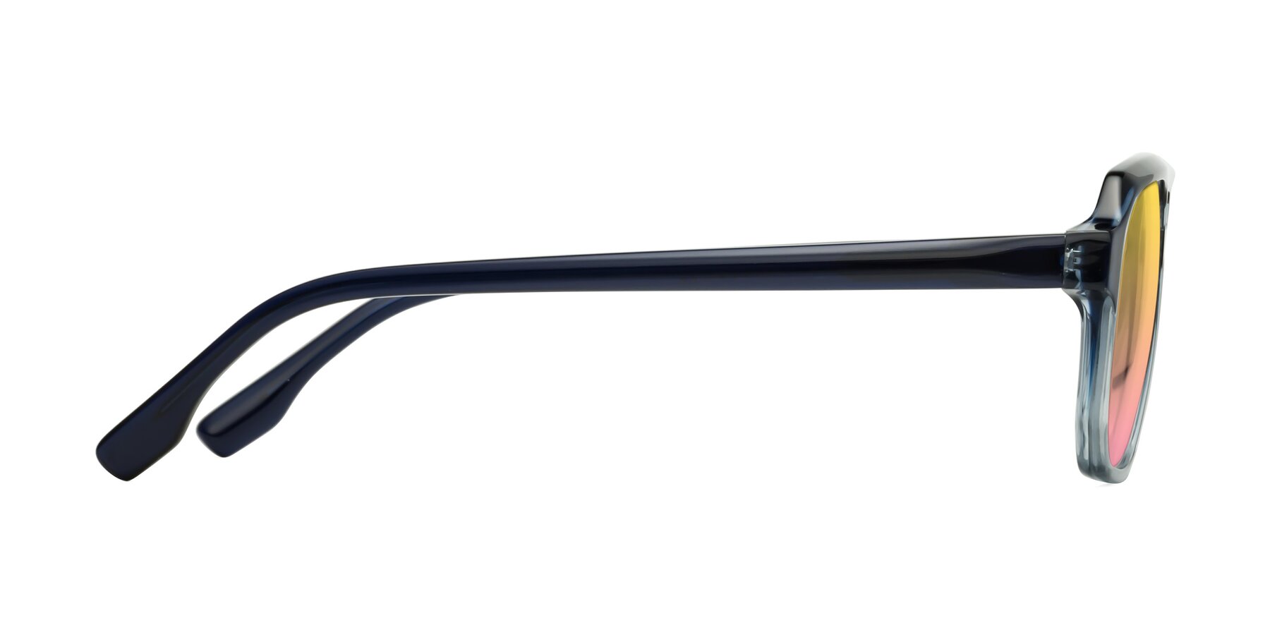 Side of DeMiko in Gradient Blue with Yellow / Pink Gradient Lenses