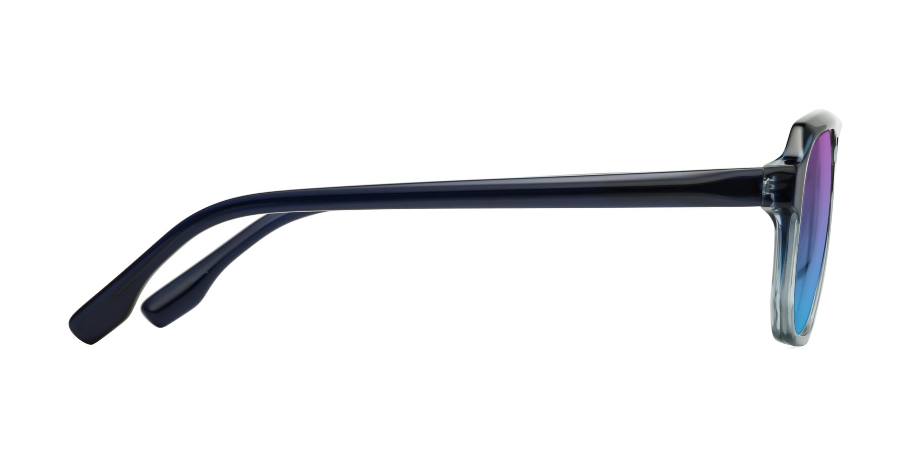 Side of DeMiko in Gradient Blue with Purple / Blue Gradient Lenses
