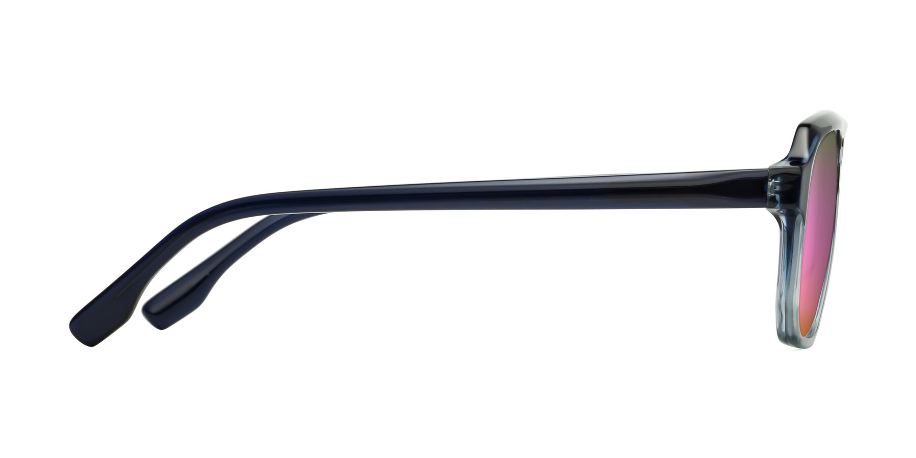 Side of DeMiko in Gradient Blue with Pink Mirrored Lenses