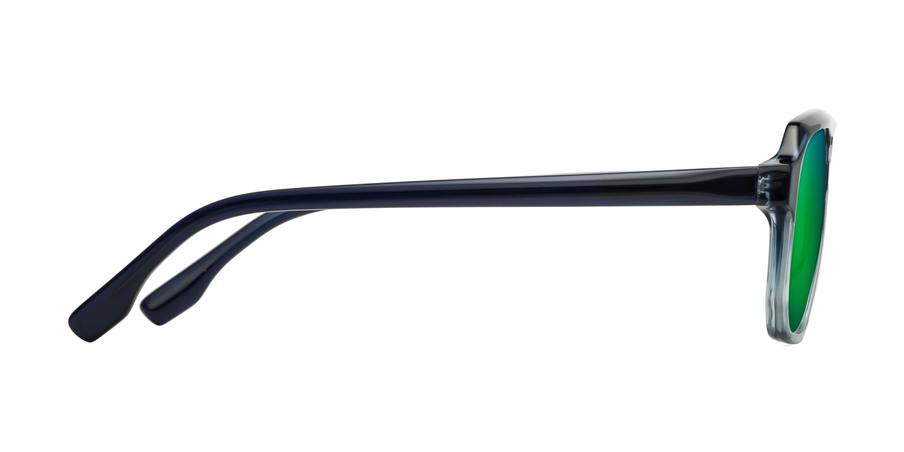 Side of DeMiko in Gradient Blue with Green Mirrored Lenses