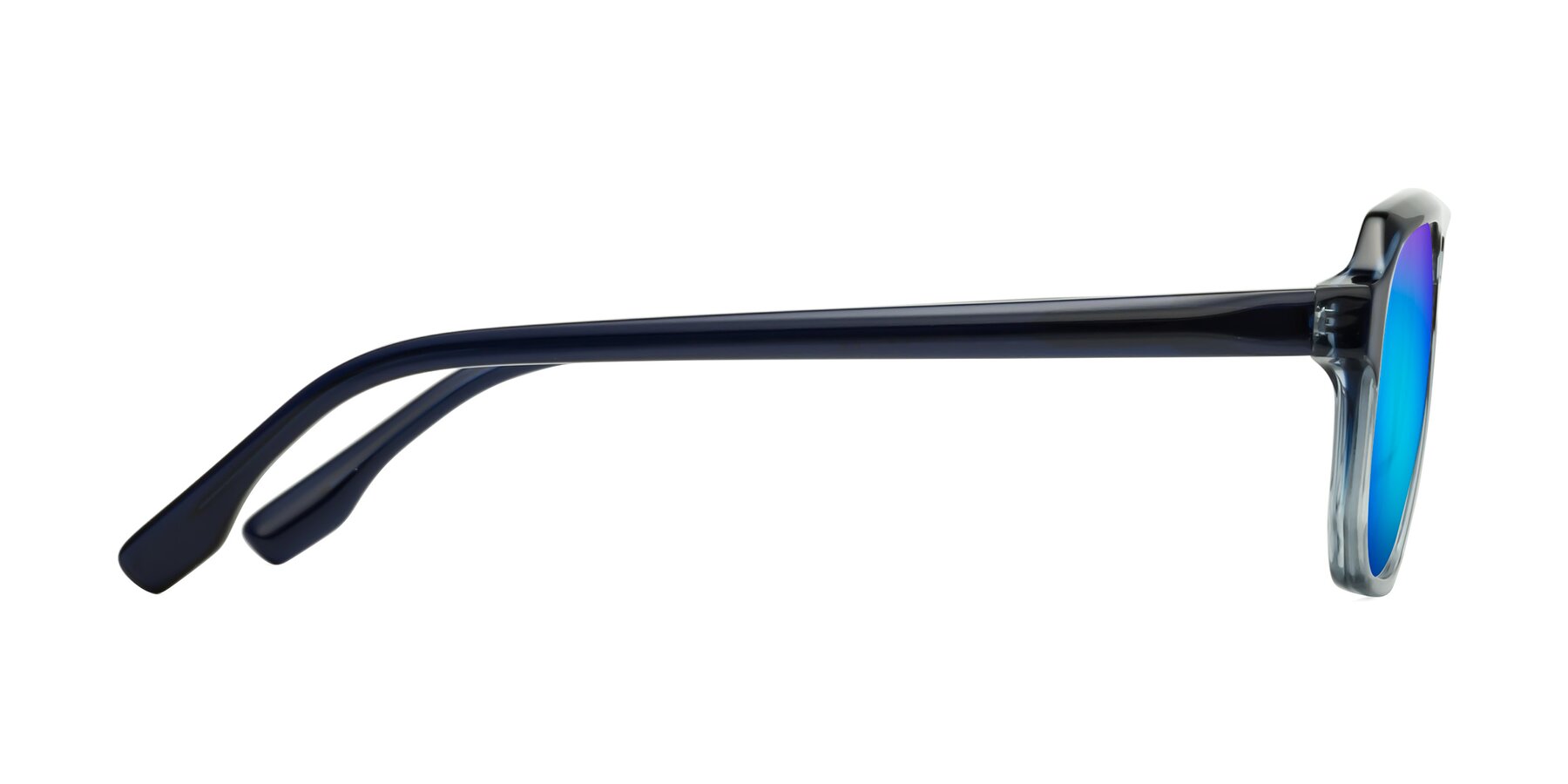 Side of DeMiko in Gradient Blue with Blue Mirrored Lenses