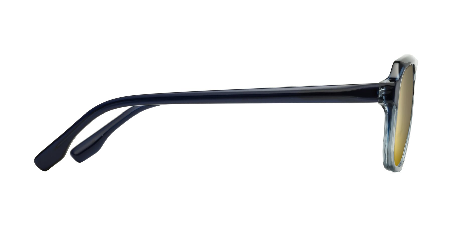 Side of DeMiko in Gradient Blue with Gold Mirrored Lenses