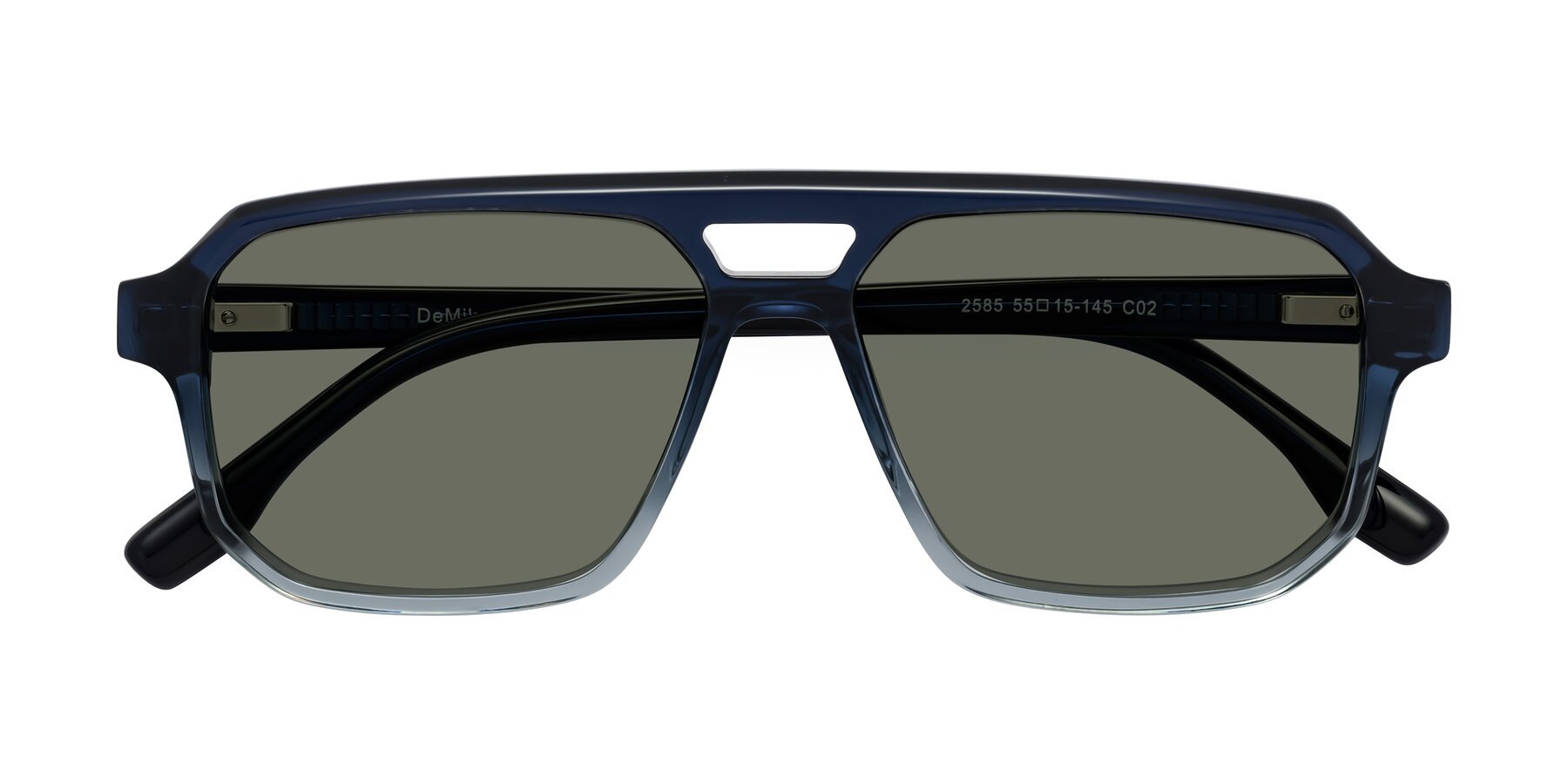 Folded Front of DeMiko in Gradient Blue with Gray Polarized Lenses