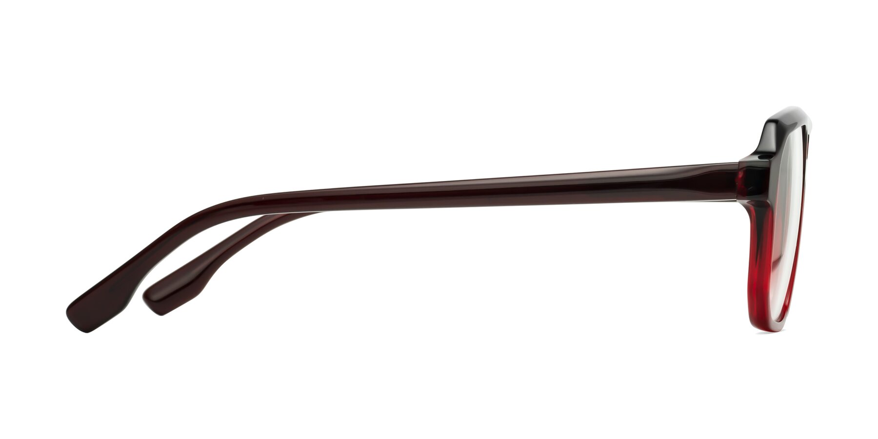 Side of DeMiko in Gradient Wine with Clear Eyeglass Lenses