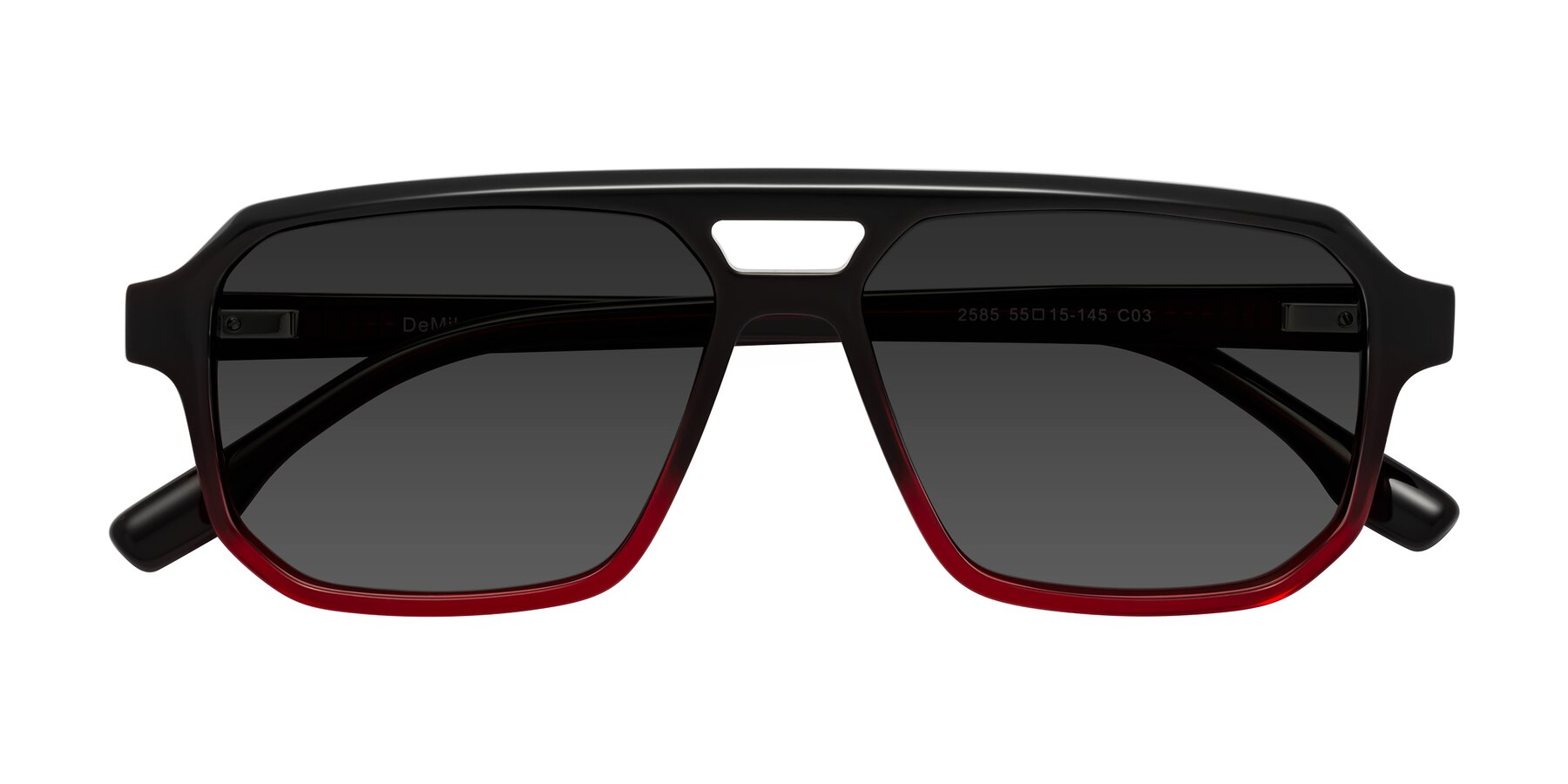 Folded Front of DeMiko in Gradient Wine with Gray Tinted Lenses