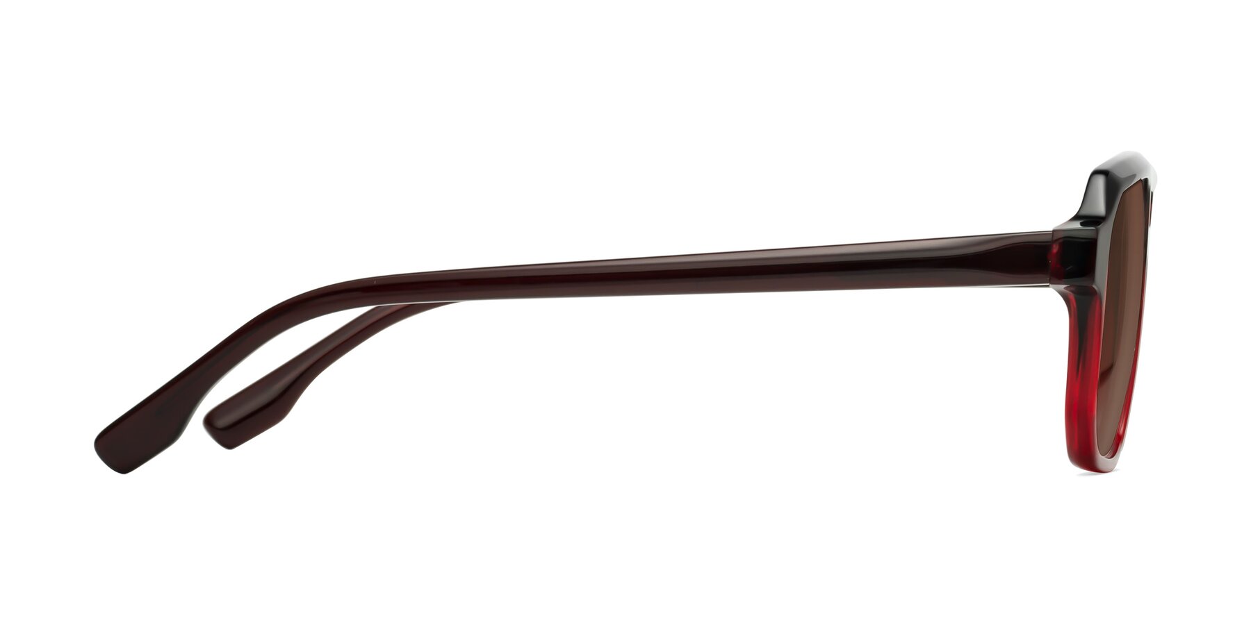 Side of DeMiko in Gradient Wine with Brown Tinted Lenses