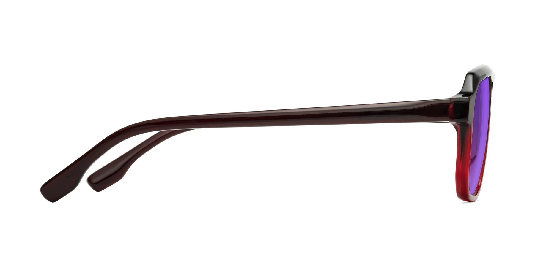 Side of DeMiko in Gradient Wine with Purple Tinted Lenses