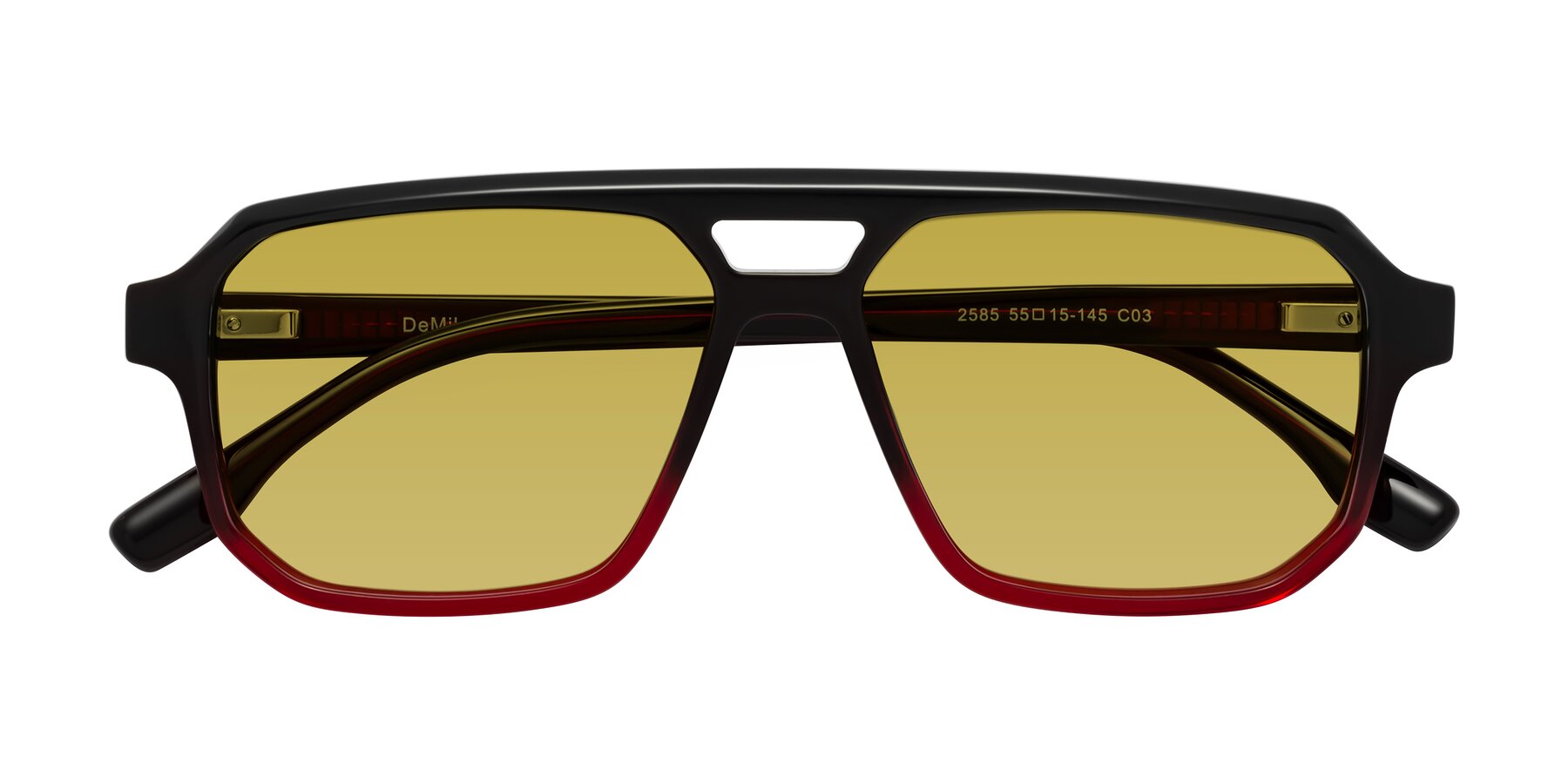 Folded Front of DeMiko in Gradient Wine with Champagne Tinted Lenses