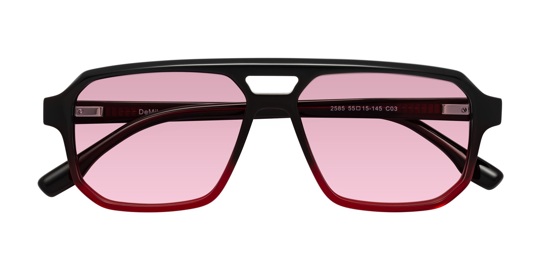 Folded Front of DeMiko in Gradient Wine with Light Wine Tinted Lenses