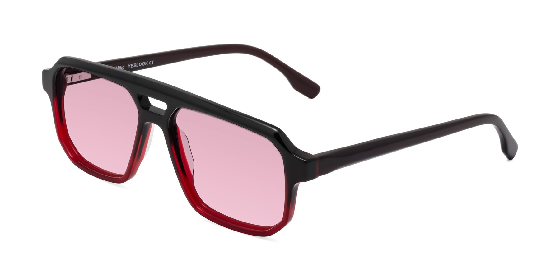 Angle of DeMiko in Gradient Wine with Light Wine Tinted Lenses