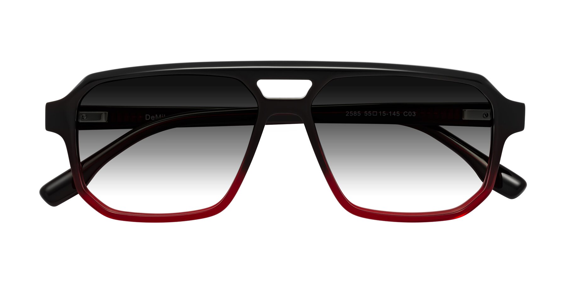 Folded Front of DeMiko in Gradient Wine with Gray Gradient Lenses