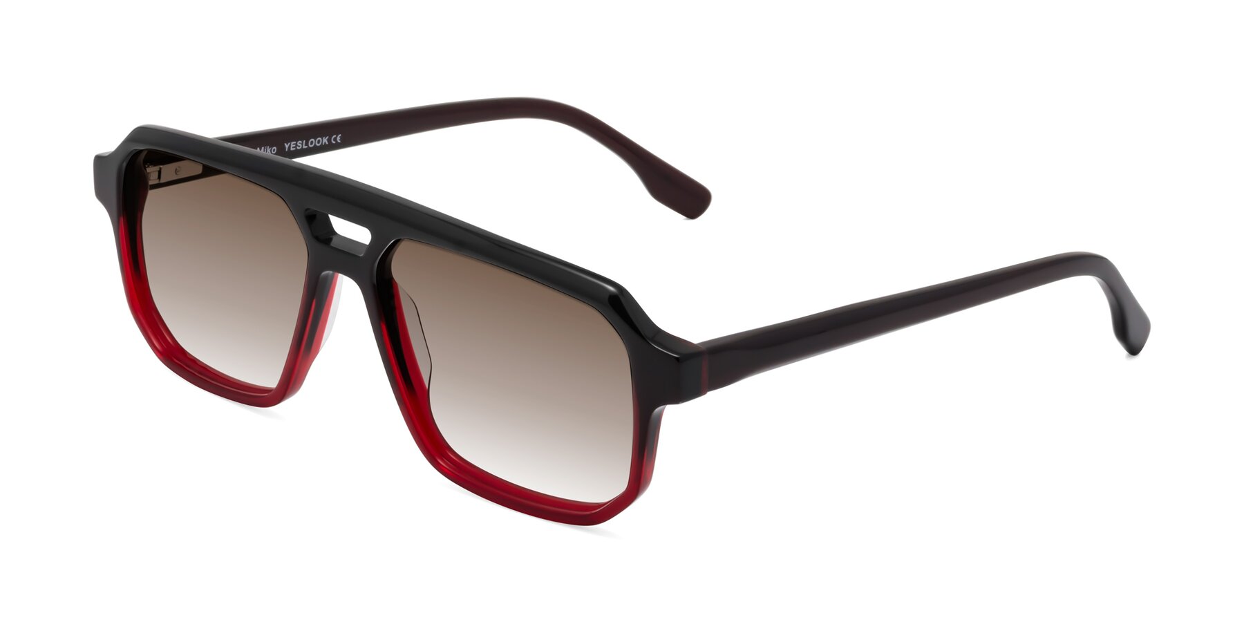 Angle of DeMiko in Gradient Wine with Brown Gradient Lenses