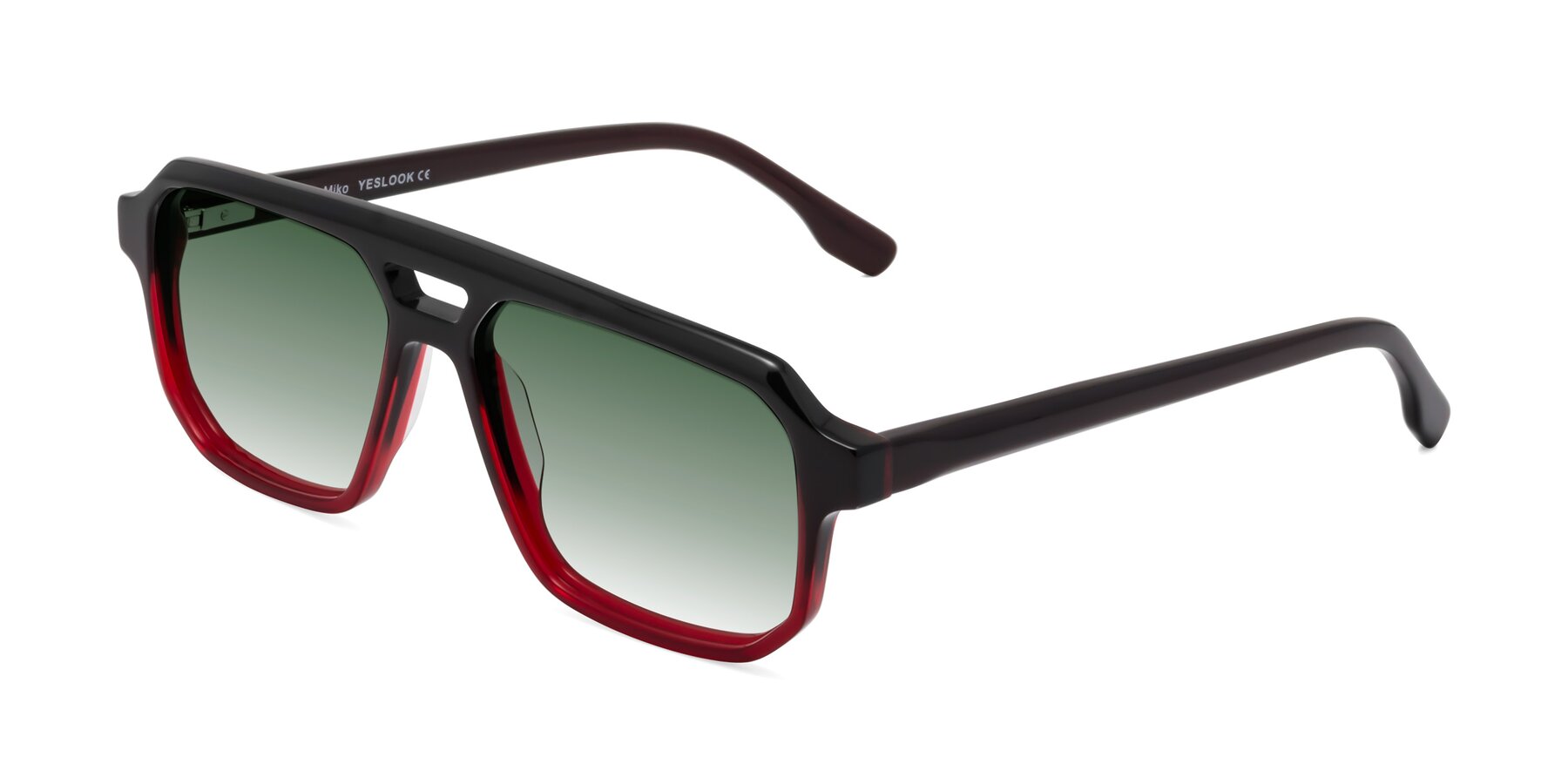 Angle of DeMiko in Gradient Wine with Green Gradient Lenses