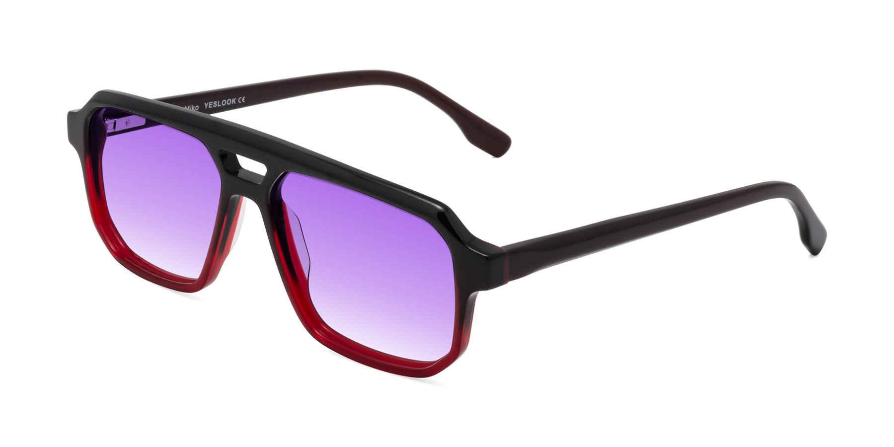 Angle of DeMiko in Gradient Wine with Purple Gradient Lenses