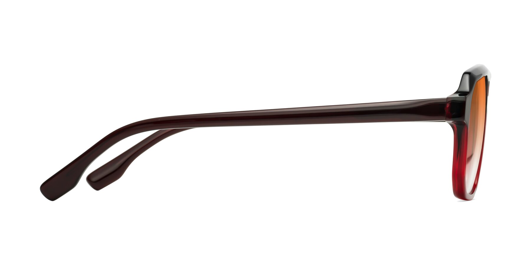 Side of DeMiko in Gradient Wine with Orange Gradient Lenses